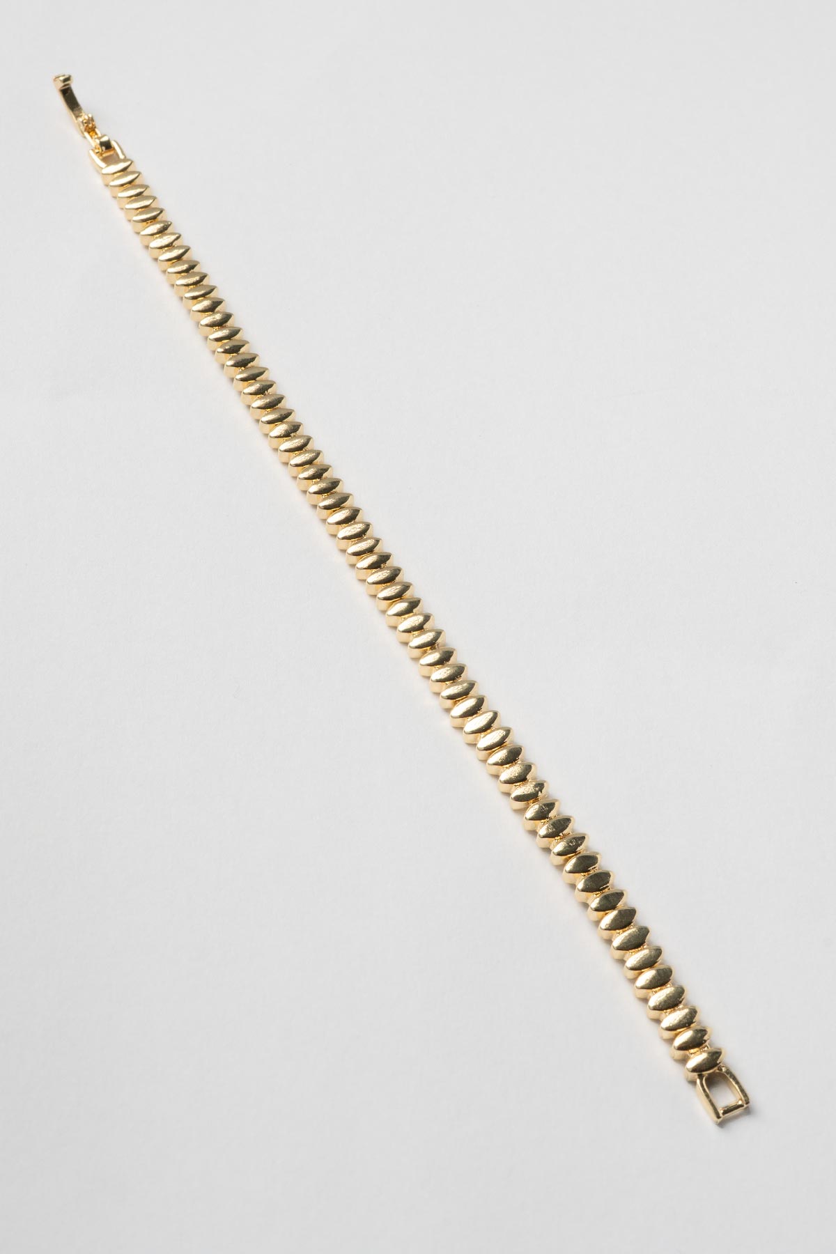 Gold 14K Yassı Damla Sıralı Tasarım Luxury Bileklik ABL7402