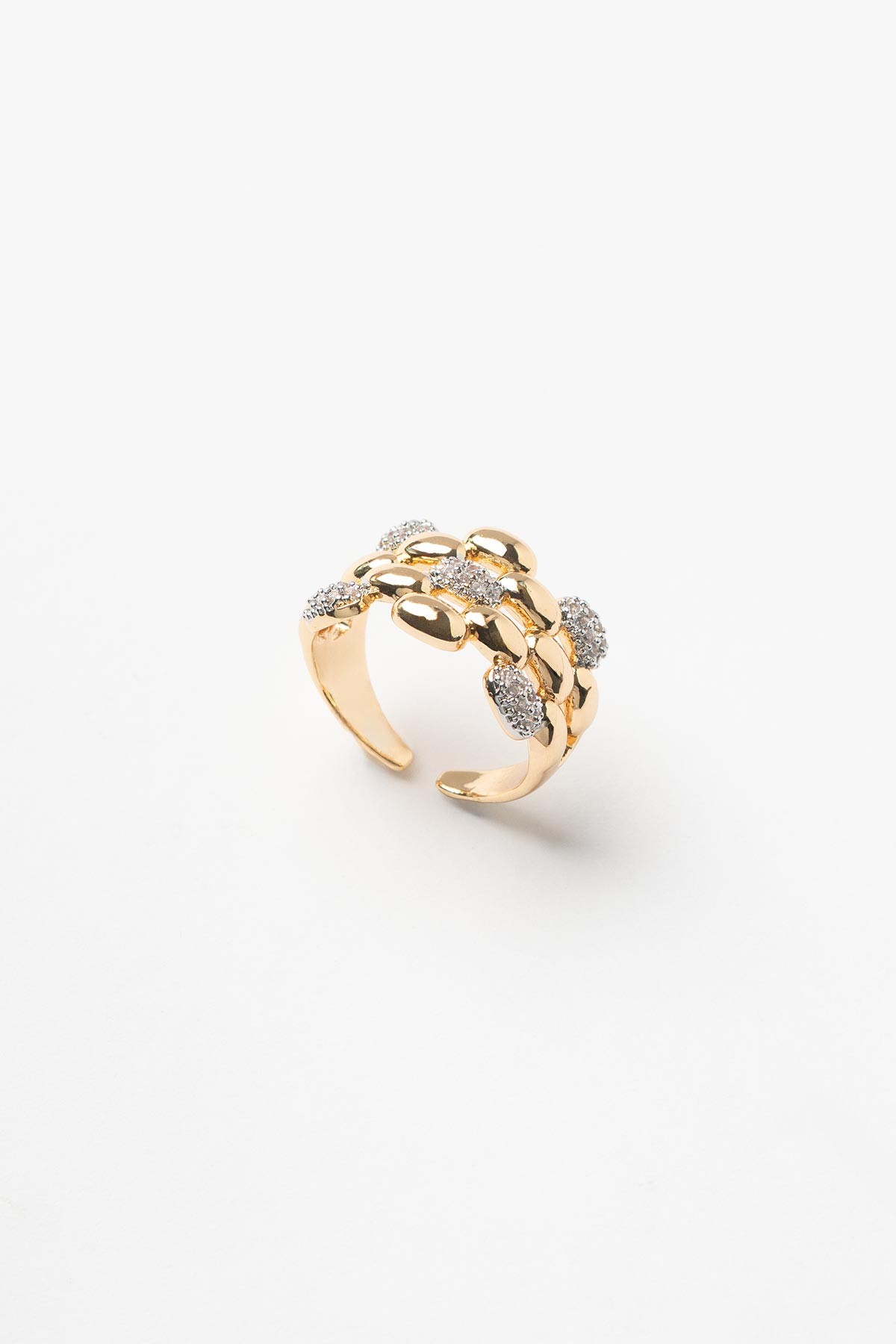 Gold Zirkon Minimal Elliptical Glory Yüzük AYZ8398