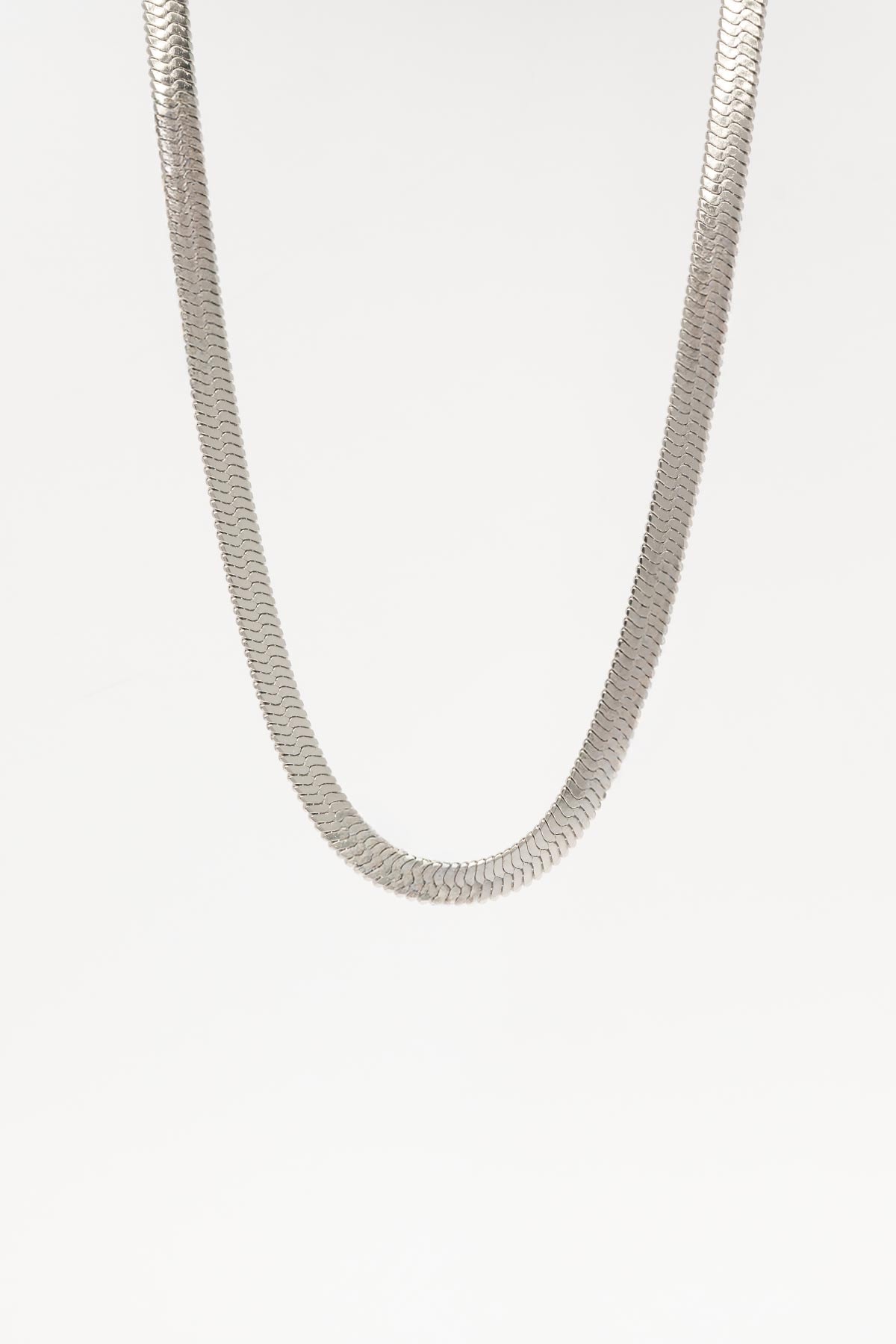 Silver Kalın İtalyan Zincir 45cm Çelik Kolye AKL4362