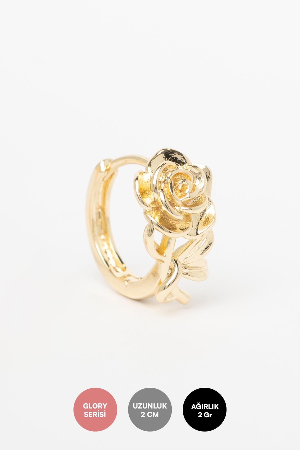 Gold 14K Gül Tasarım Glory Küpe AKE9295