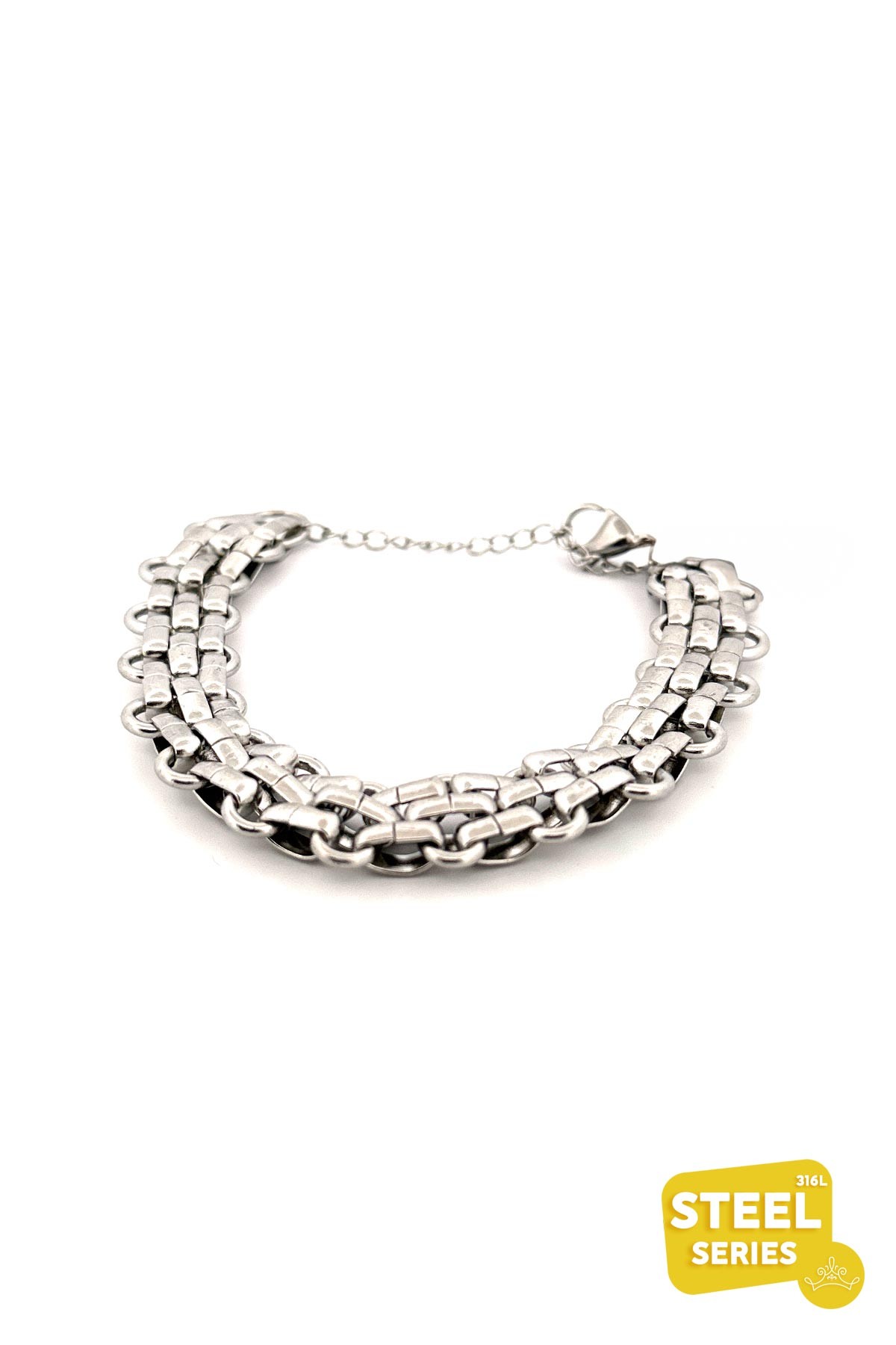 Silver Casual Plenty Chain Çelik Bileklik ABL6044