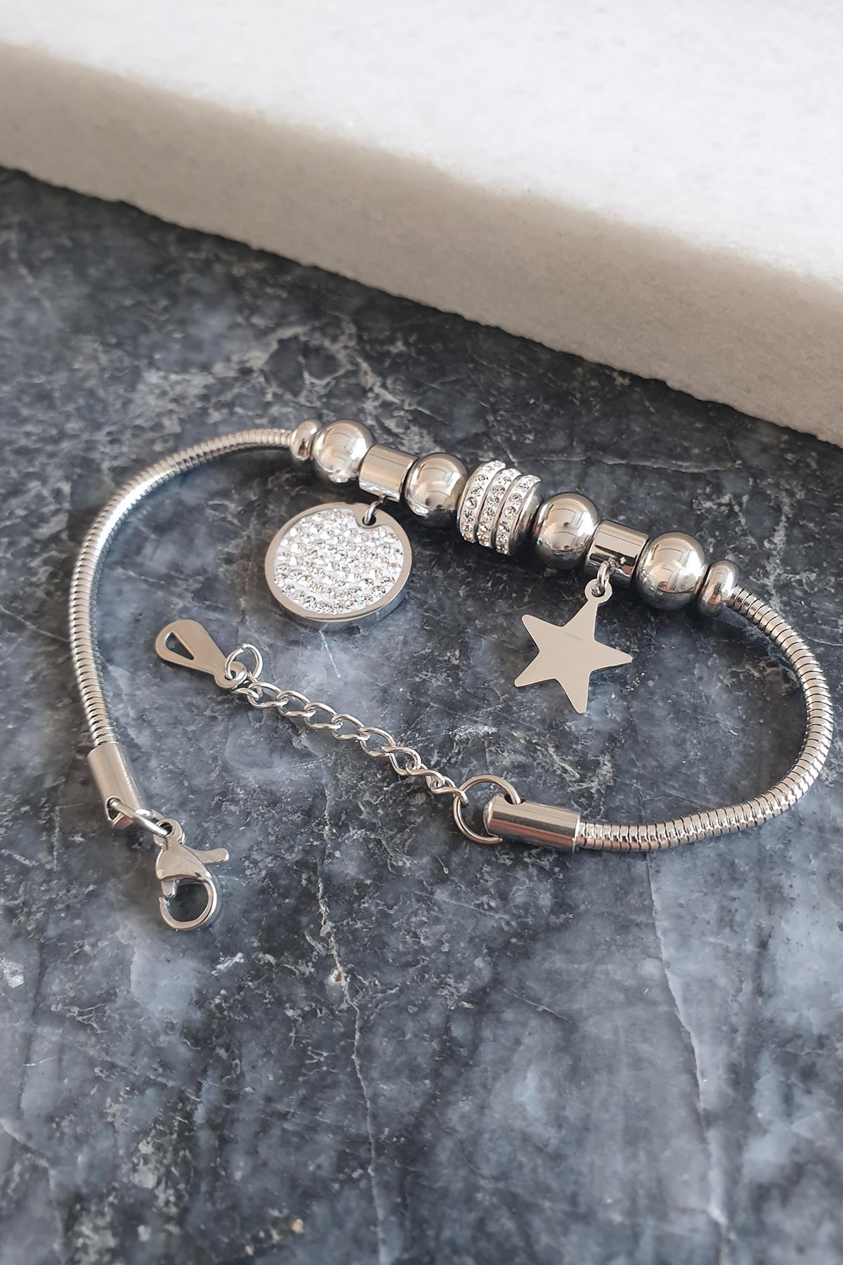 Silver Luna Star Çelik Bileklik ABL1140