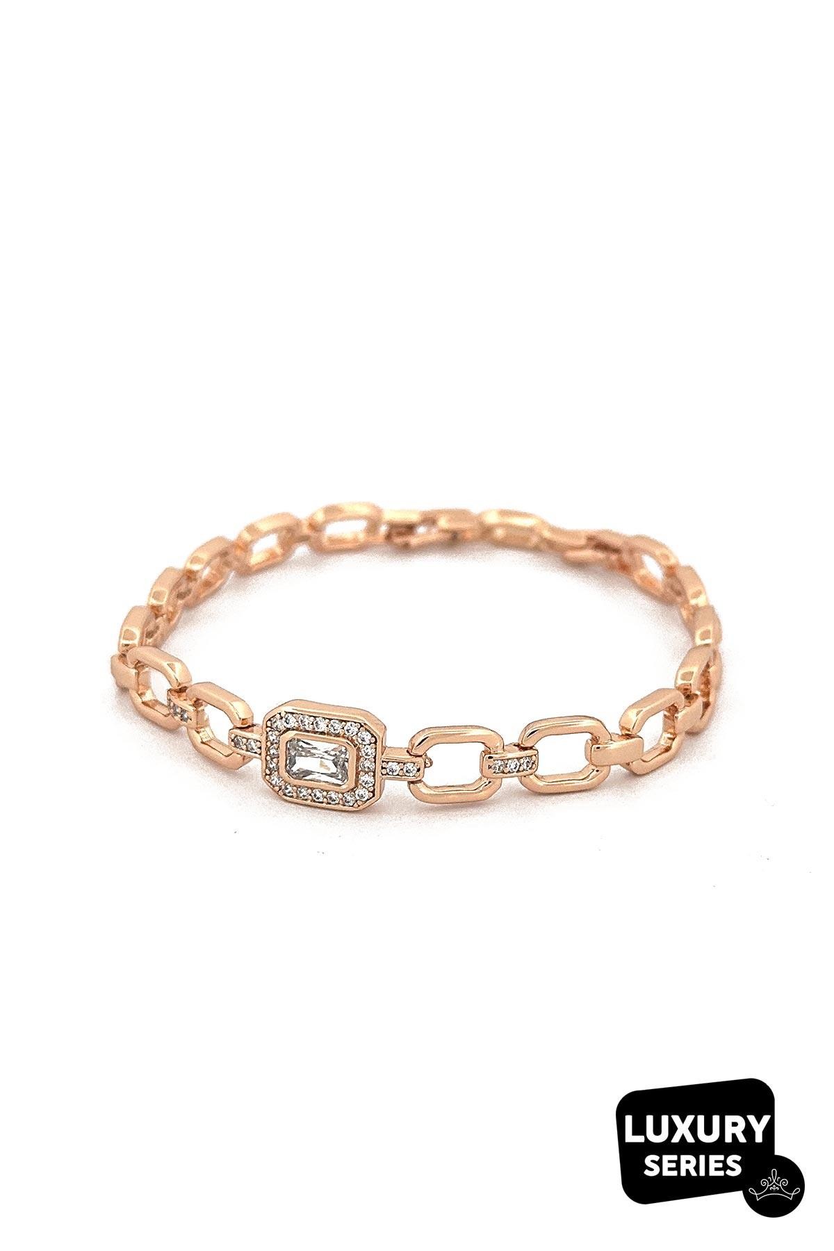 Baget Taşlı Gold Amber Luxury Bileklik ABL2043
