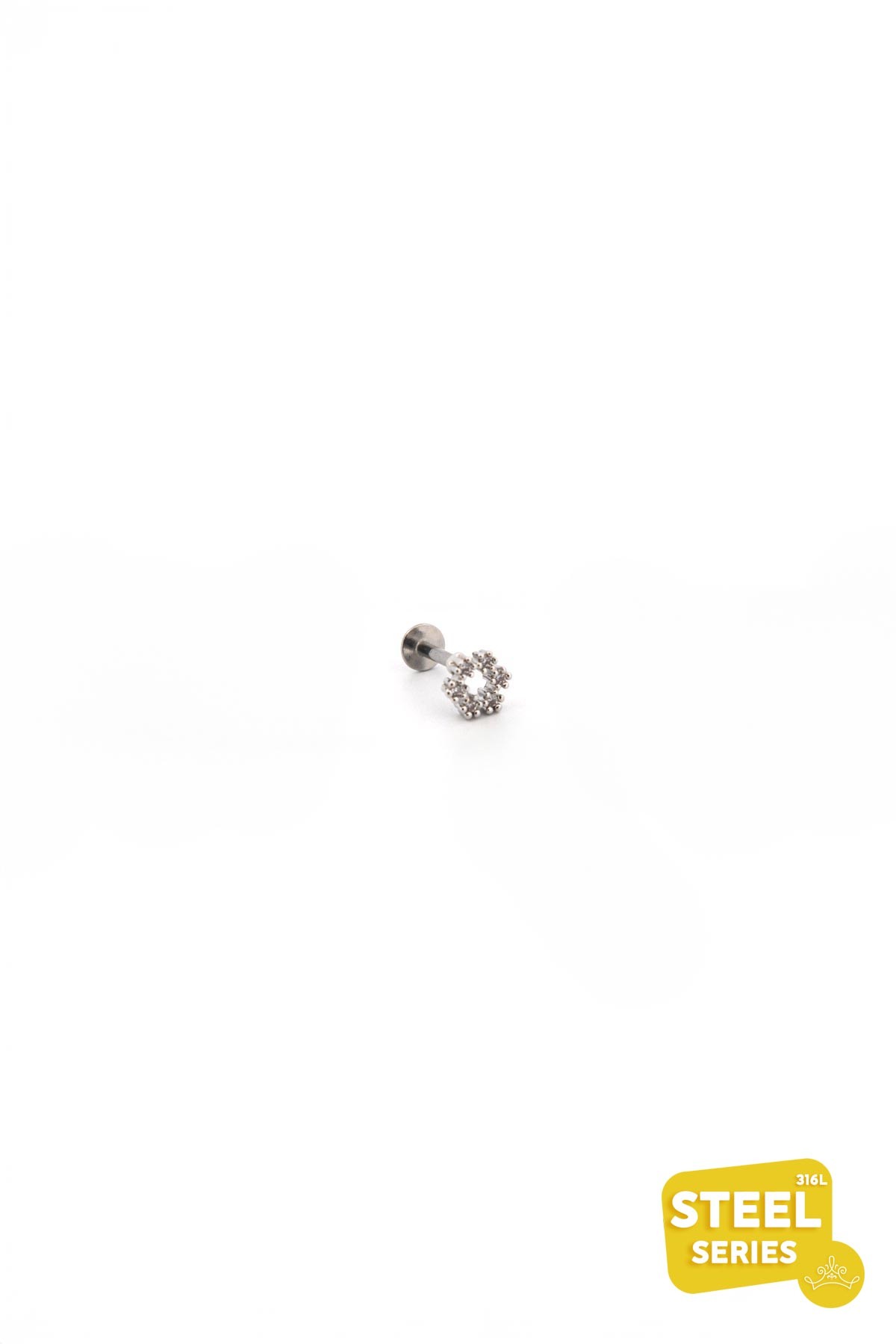 Silver Zirkon Halka 8mm Piercing APR2165