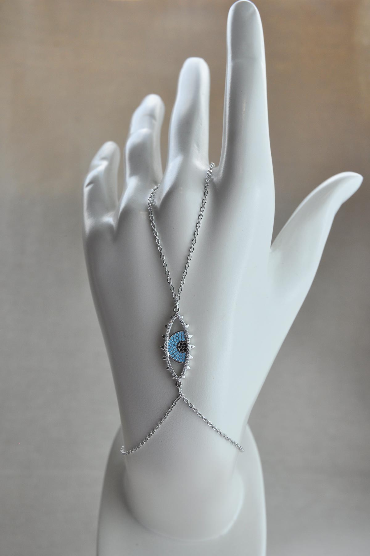 Silver Zirkon Detay Nazarlıklı Göz Tasarım Şahmeran ASH1096