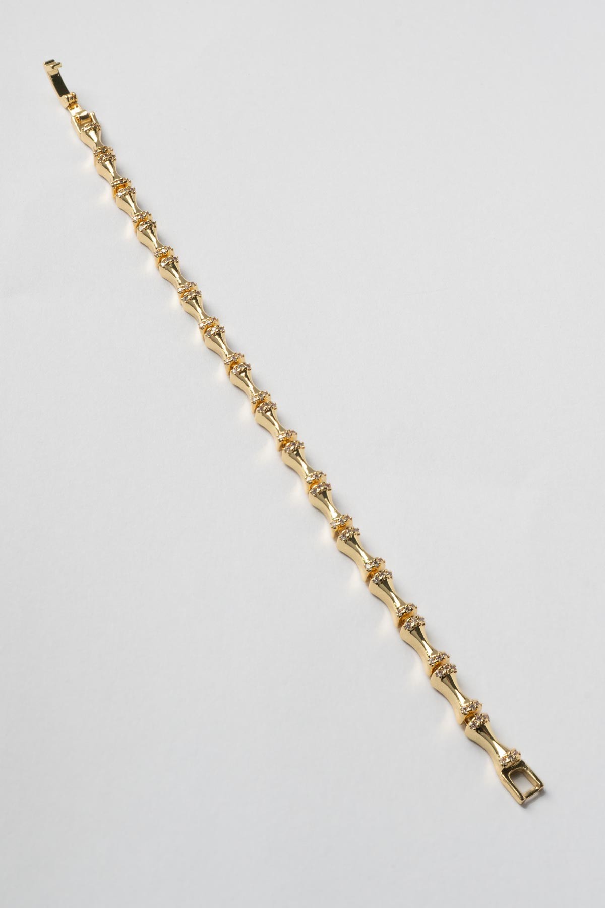 Gold 14K Zirkon Detay Kemik Tasarım Luxury Bileklik ABL7381
