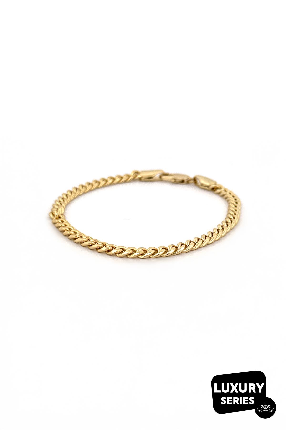 Gold Minimal Curb Zincir Tasarım Luxury Bileklik ABL7034