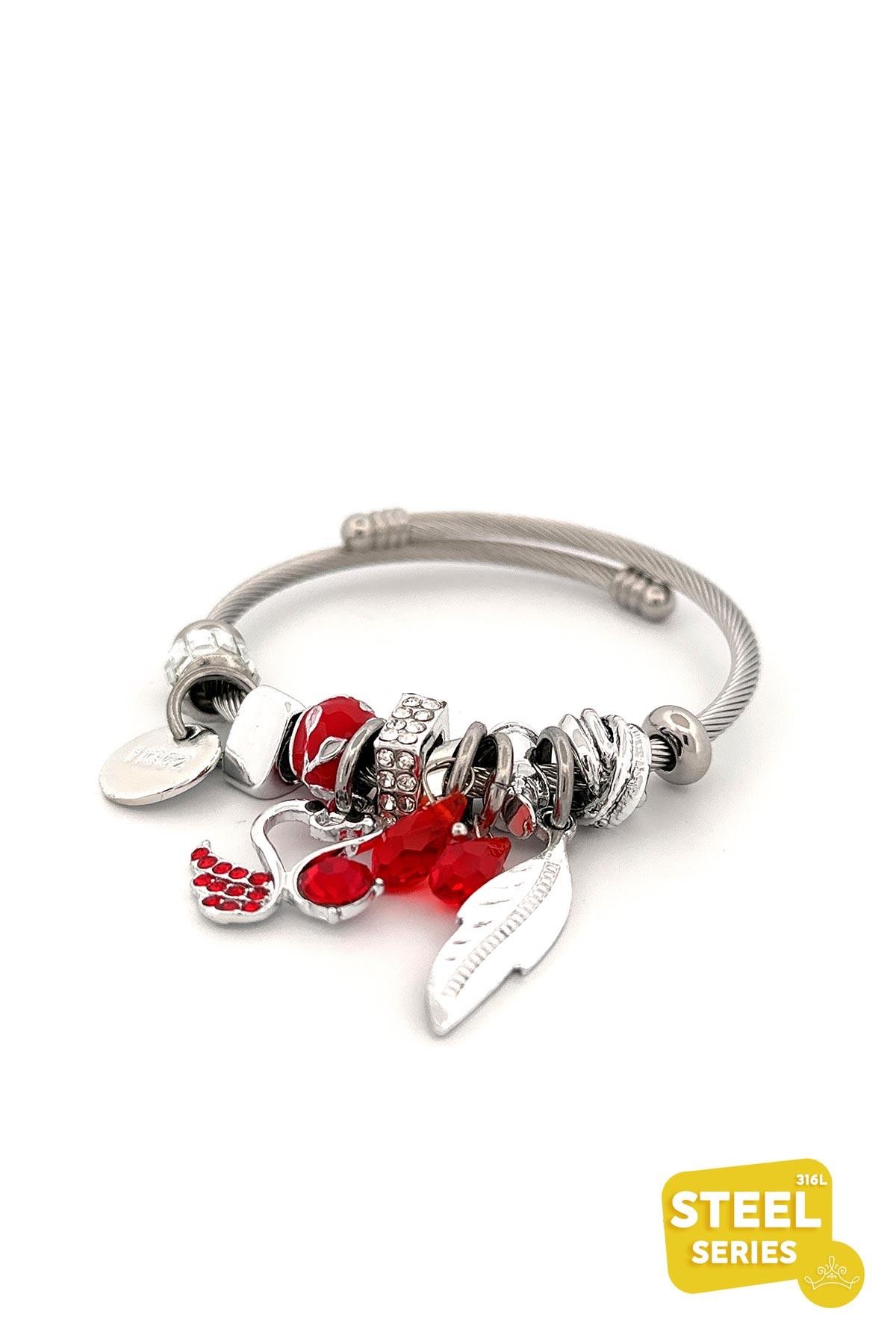 Red Swan Love Story Charm Sallantılı Bileklik ABL1947