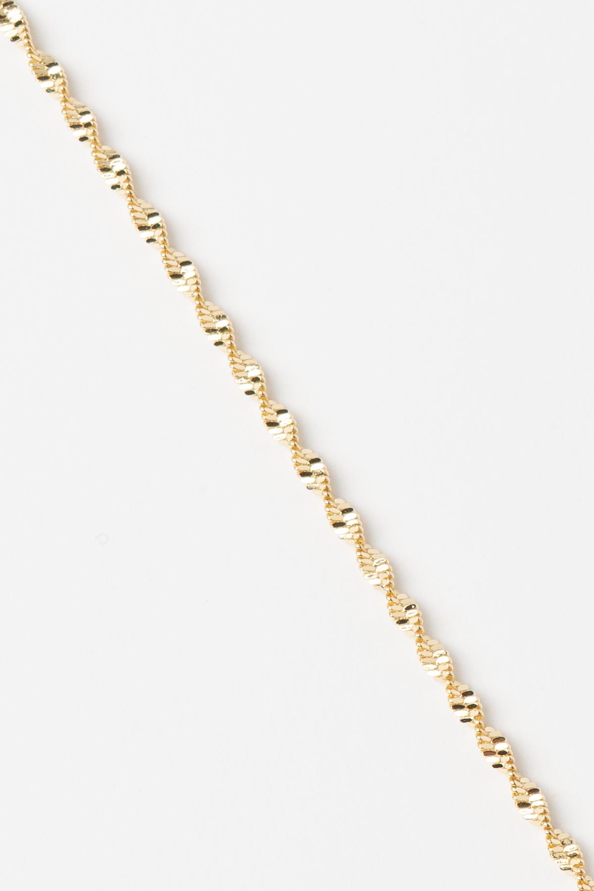 Gold 14K Parıltılı Burgu Zincir Luxury Bileklik ABL7502
