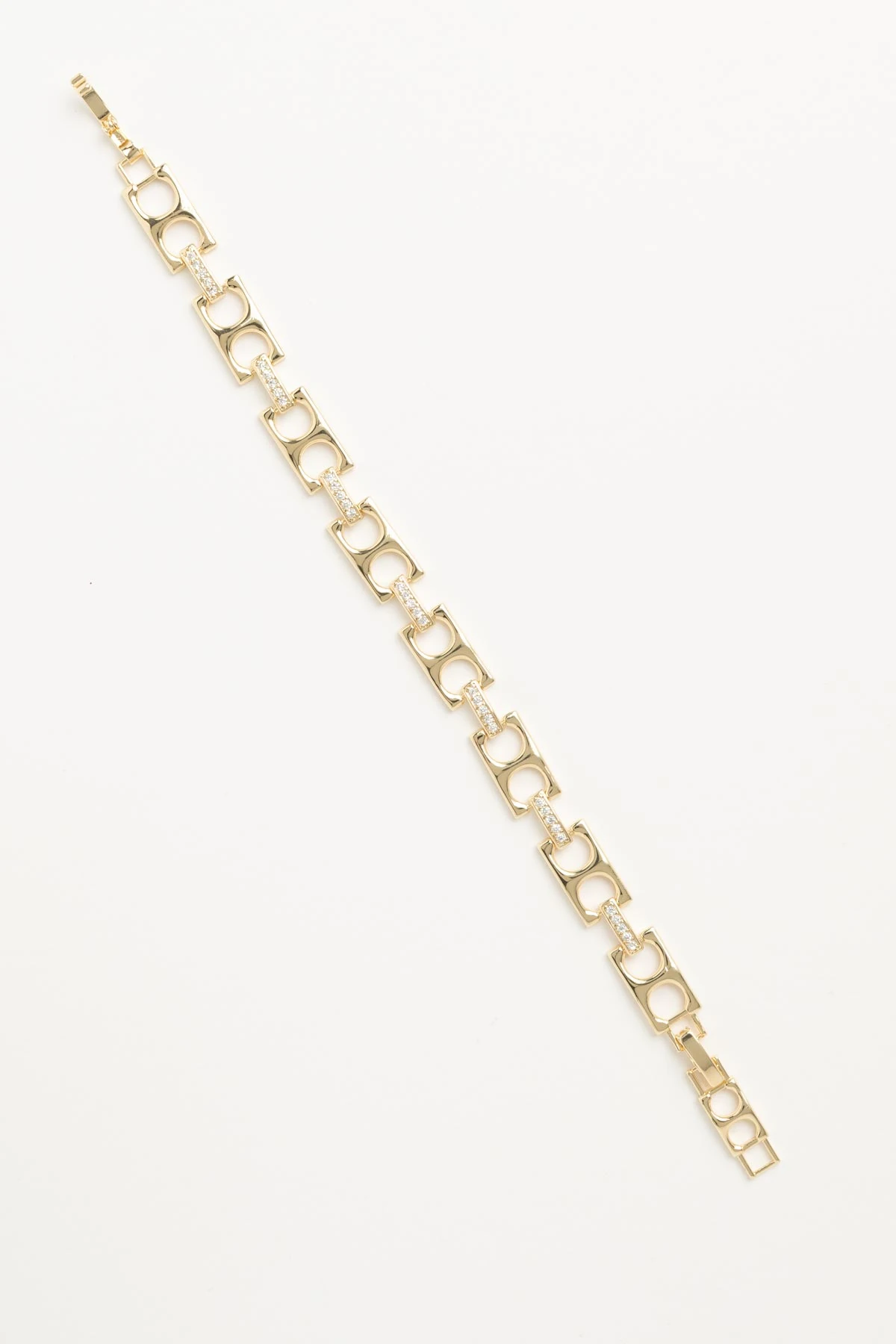 Gold Zirkon Detay Kare Halkalı Luxury Bileklik ABL7620