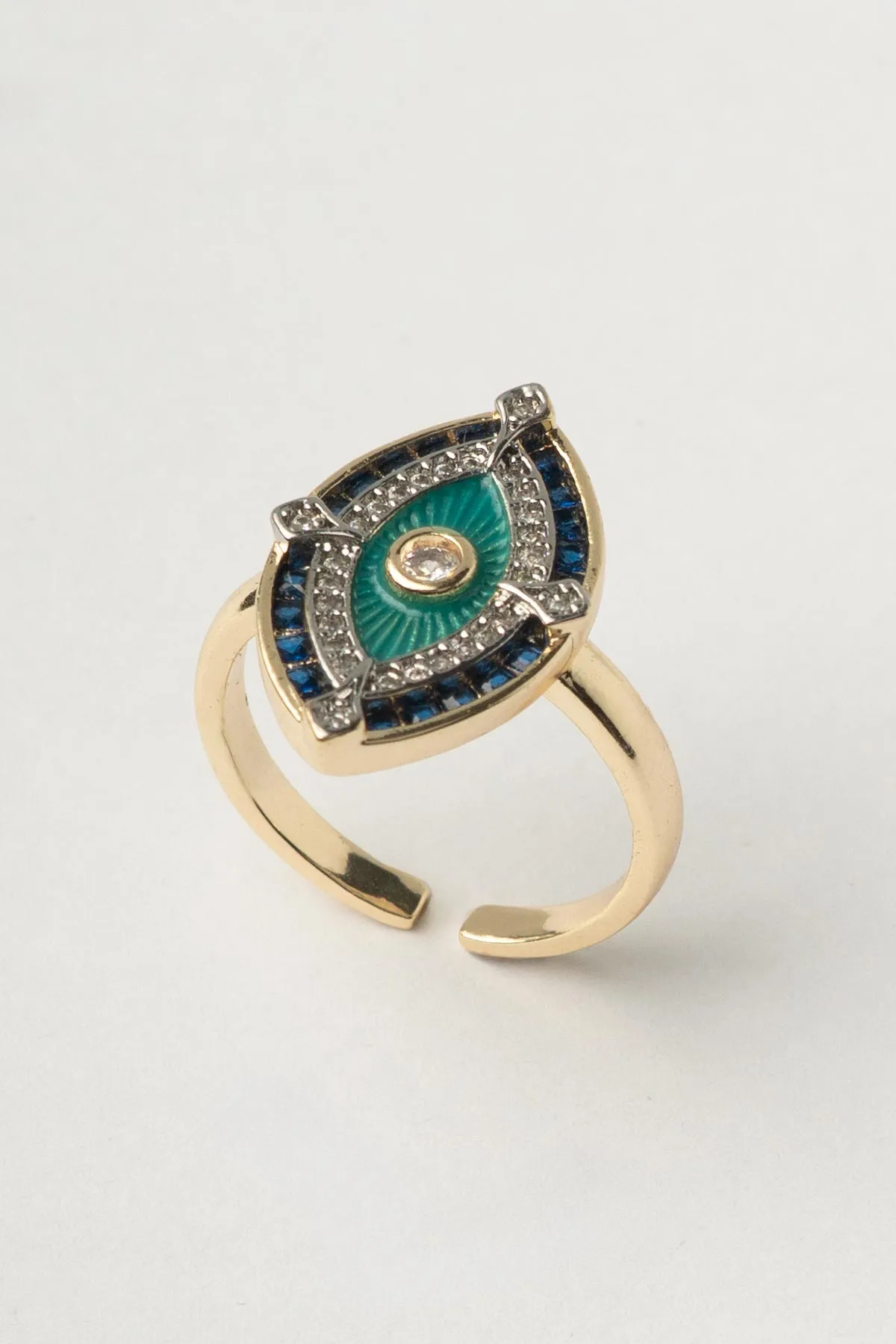 Gold Green Eye Glory Yüzük AYZ8460