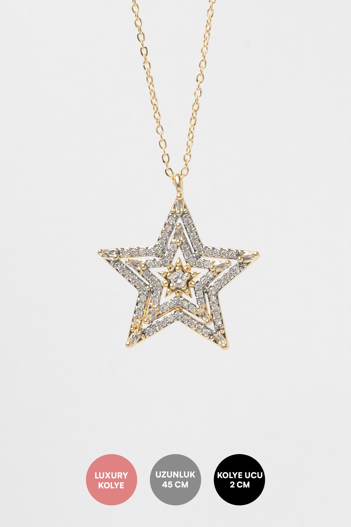 Gold Twinkle Star Luxury Kolye AKL4287