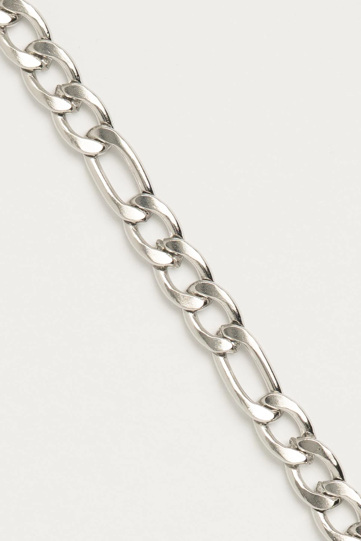 Silver Kalın Figaro Zincir Çelik Bileklik ABL7554