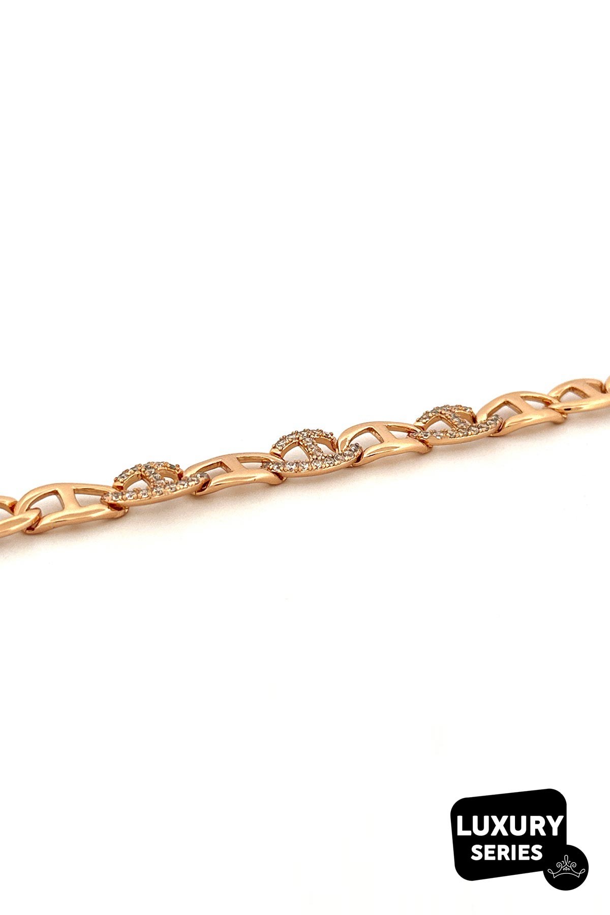 Gold Triple Zirkon Ether Luxury Bileklik ABL2467