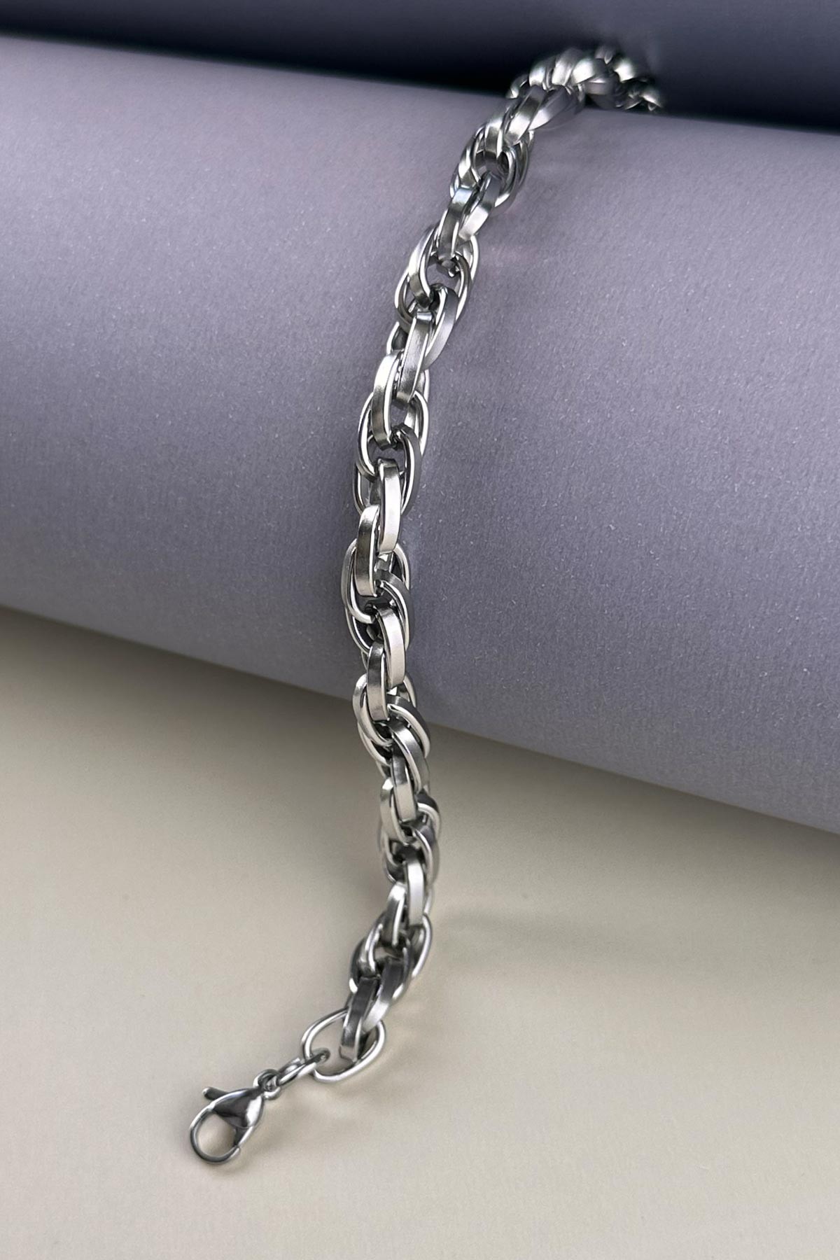 Silver Casual Sarmal Çelik Bileklik ABL1075