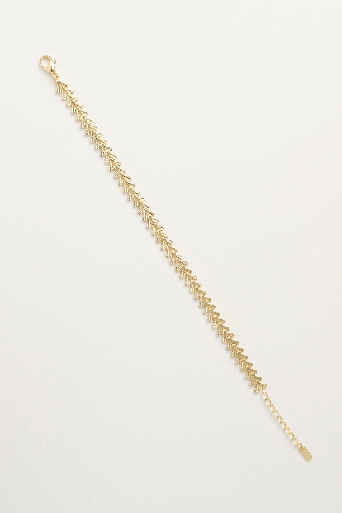 Gold 14K Desenli Kalp Sıralı Luxury Bileklik ABL7613