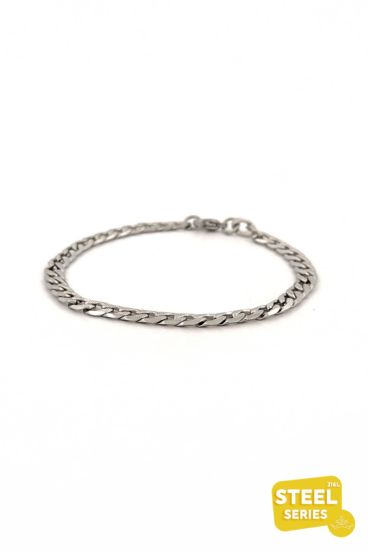 Axesua Men Silver Slim Inside Trima Erkek Çelik Bileklik AMB1286
