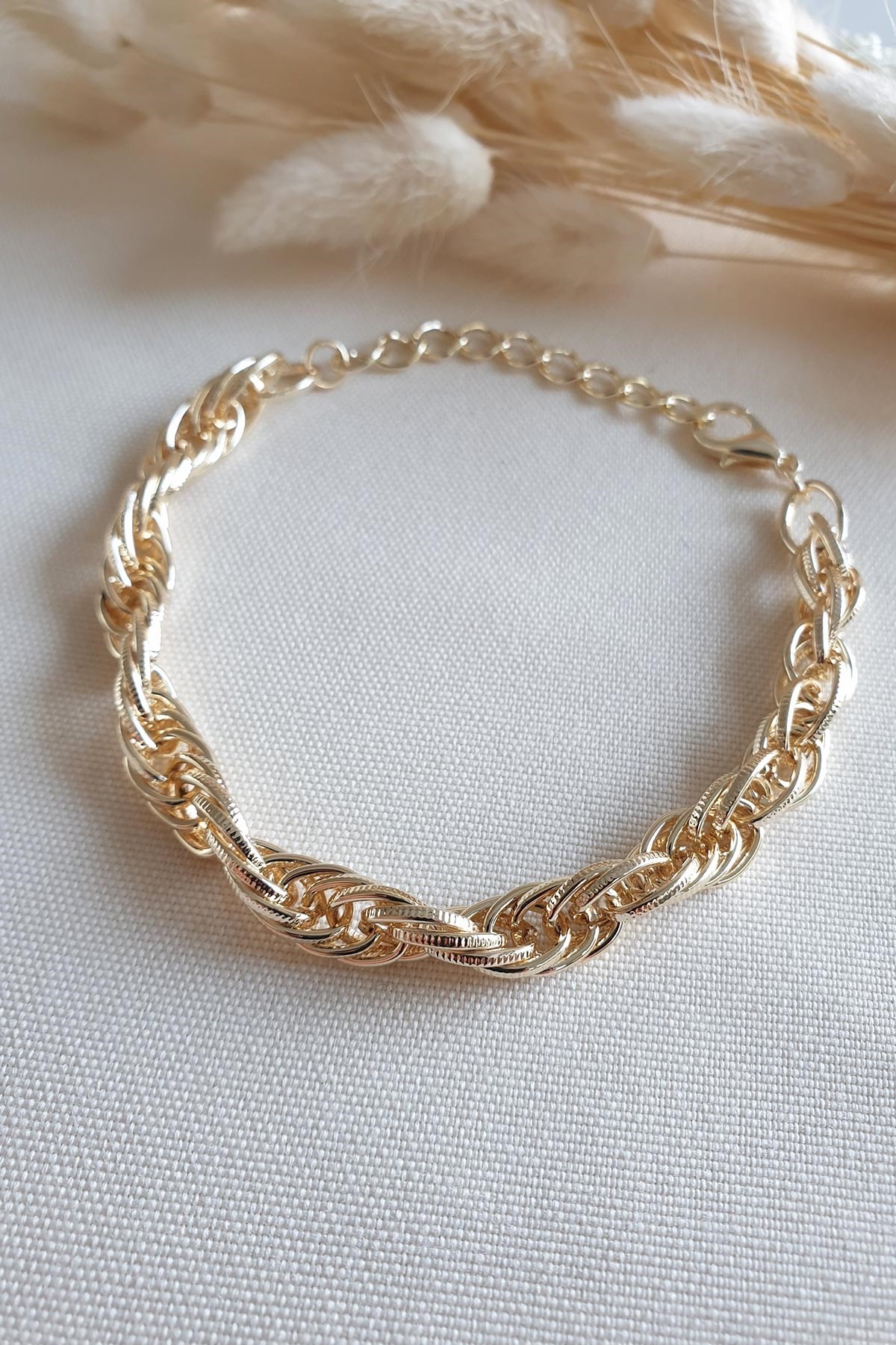 Gold Casual Dna Sarmalı Bileklik ABL1048