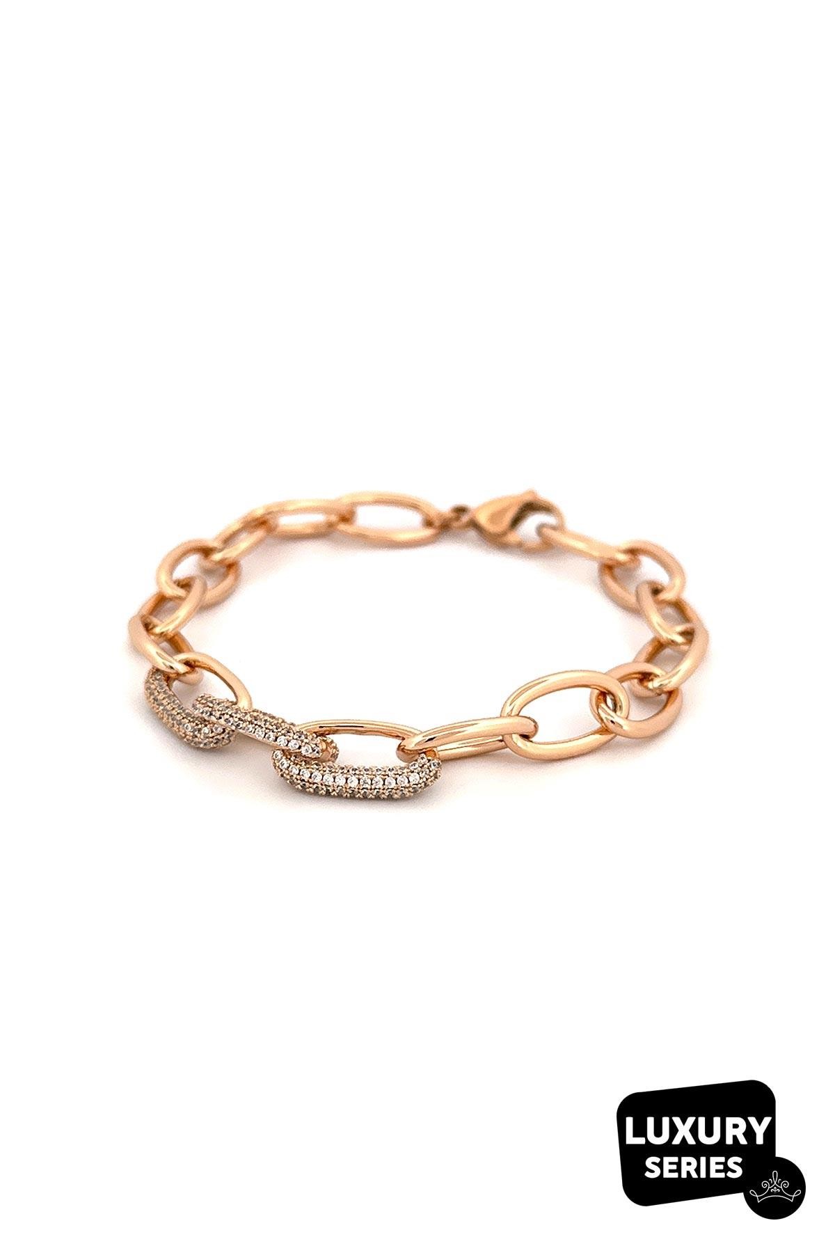 Gold Zirkon Milano Luxury Bileklik ABL1732