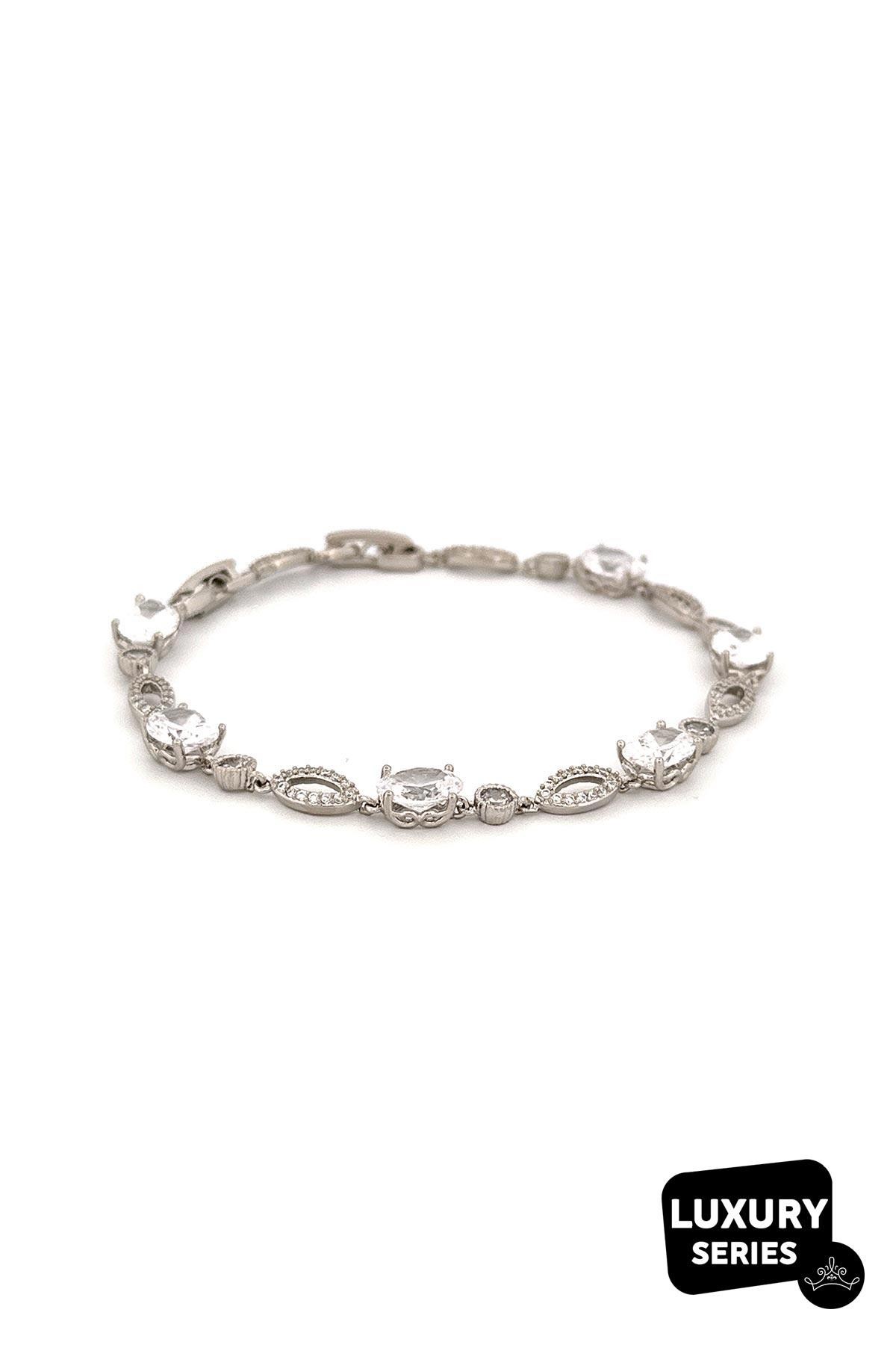 Silver Crystal Lisette Luxury Bileklik ABL1760