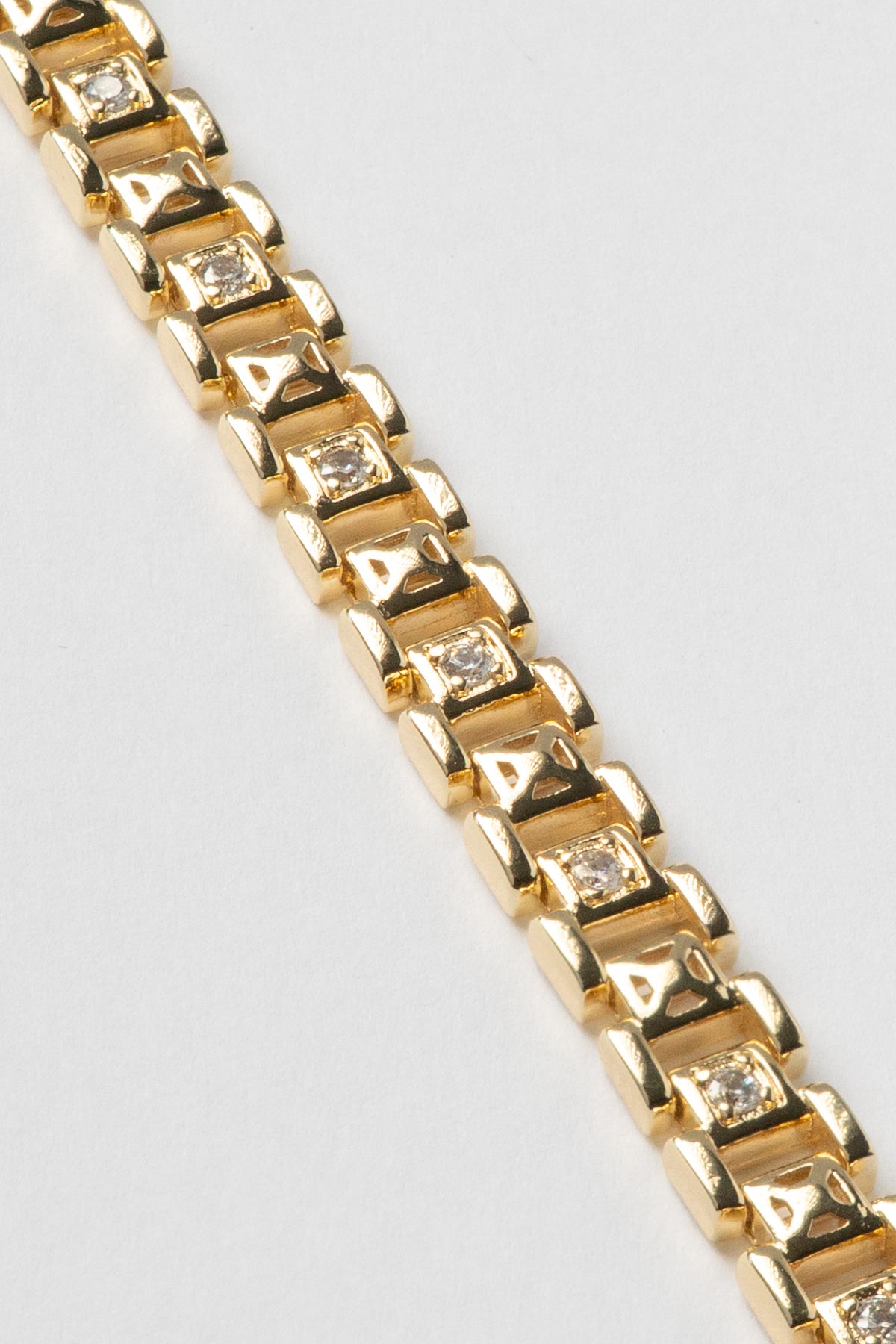 Gold 14K Kare Tektaş Merdiven Tasarım Luxury Bileklik ABL7403