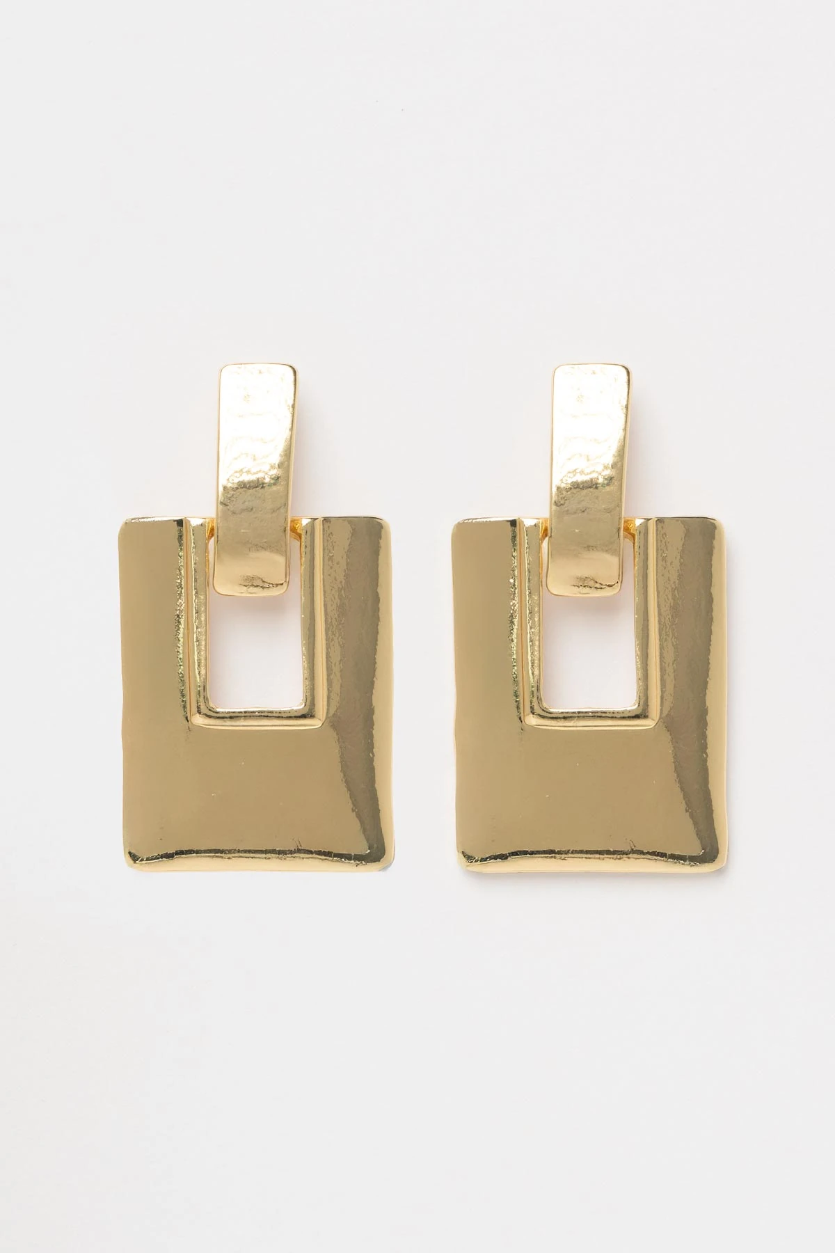 Gold Retro Block Stefany Küpe AKE9669