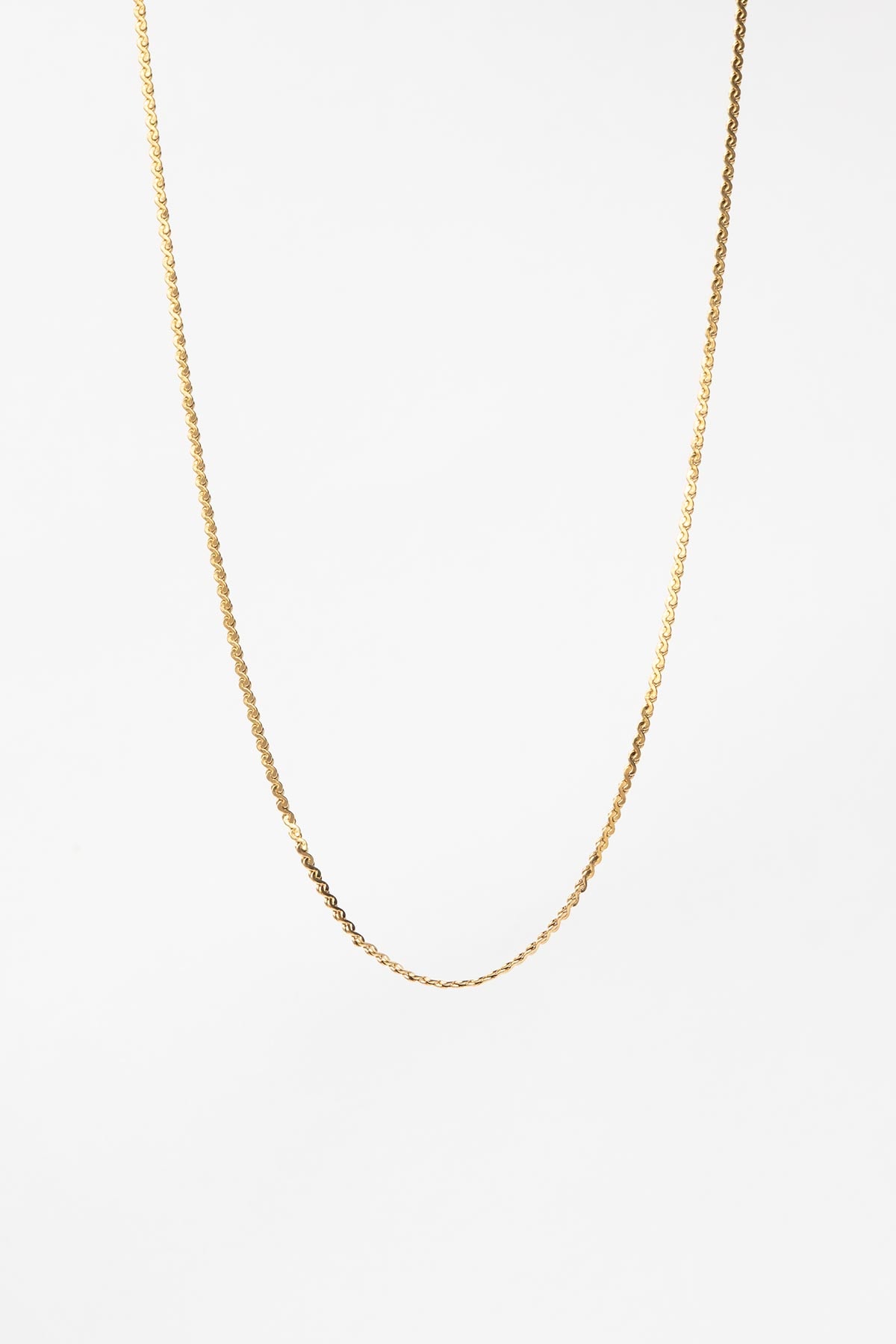 Gold Minimal Ezme Zincir Casual 45cm Çelik Kolye AKL4153