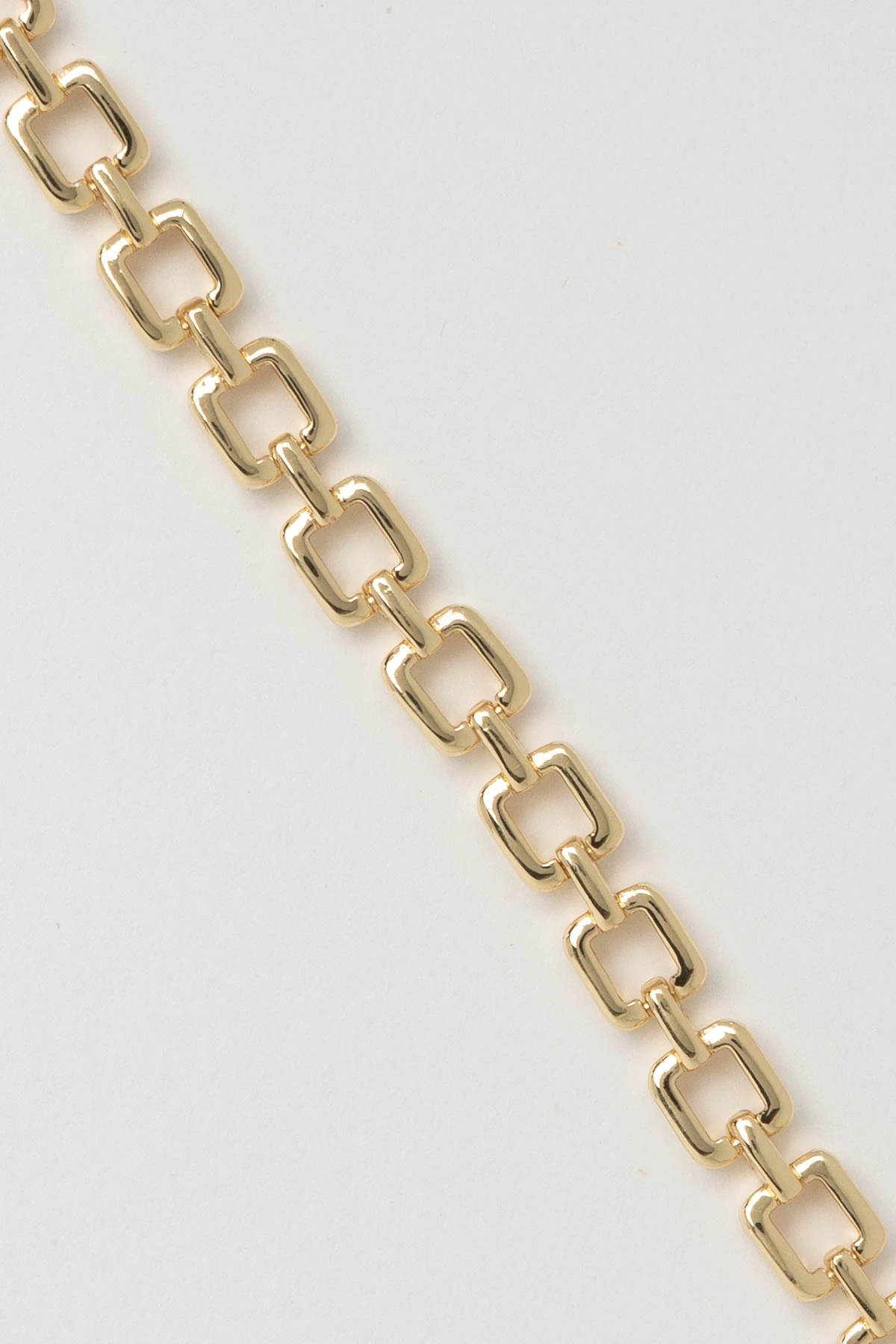 Gold 14K Kare Zincir Sıralı Luxury Bileklik ABL7584