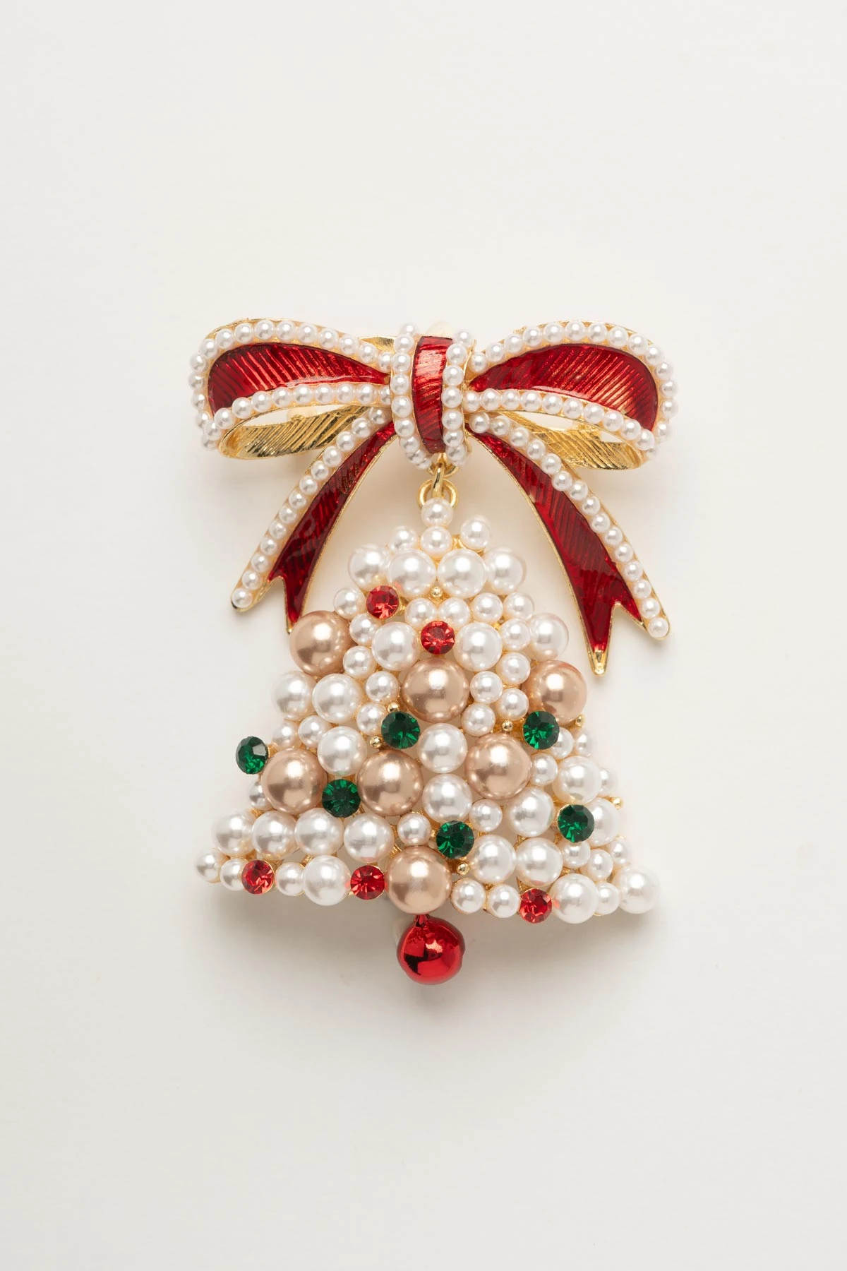 İncili Yılbaşı Zili Yaka Broşu ABR9162