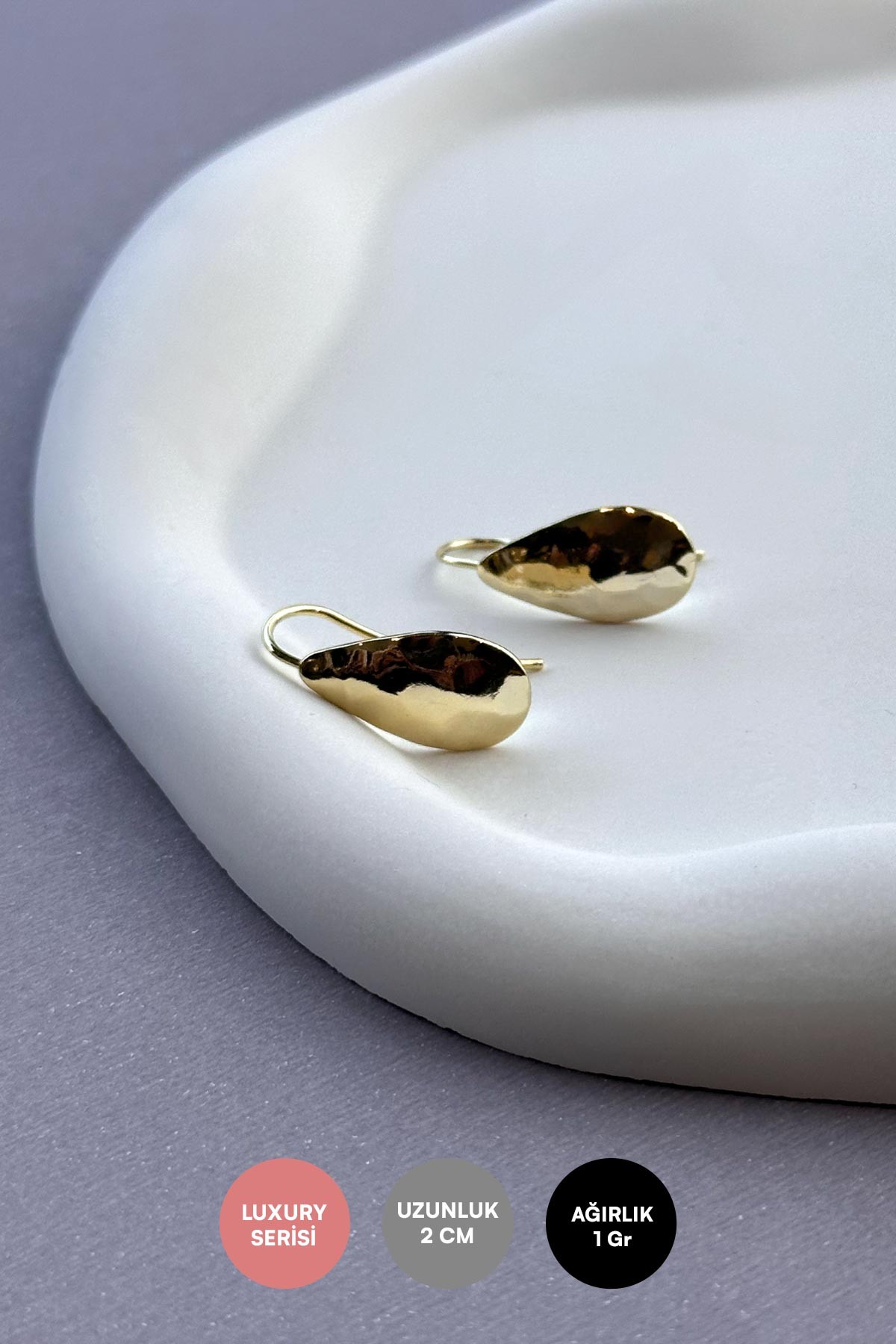 Casual Gold Damla Tasarım Luxury Küpe AKE8952