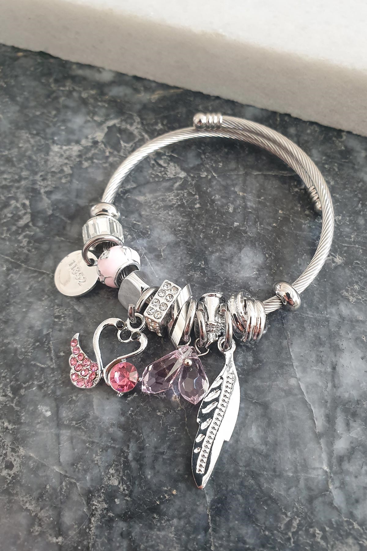 Swan Love Story Charm Bileklik ABL1149