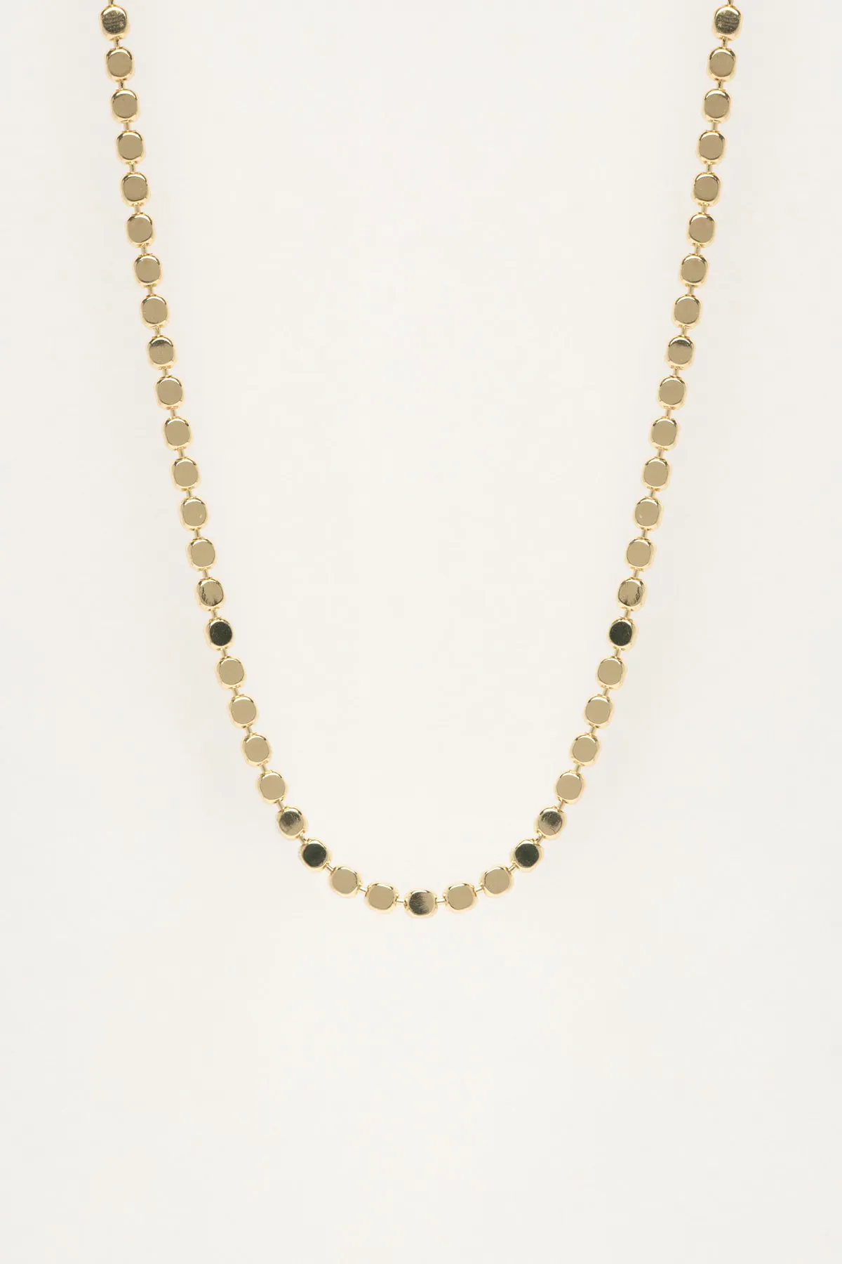 Gold 14K Mini Pul Sıralı Tasarım Zincir 60cm Luxury Kolye AKL4419