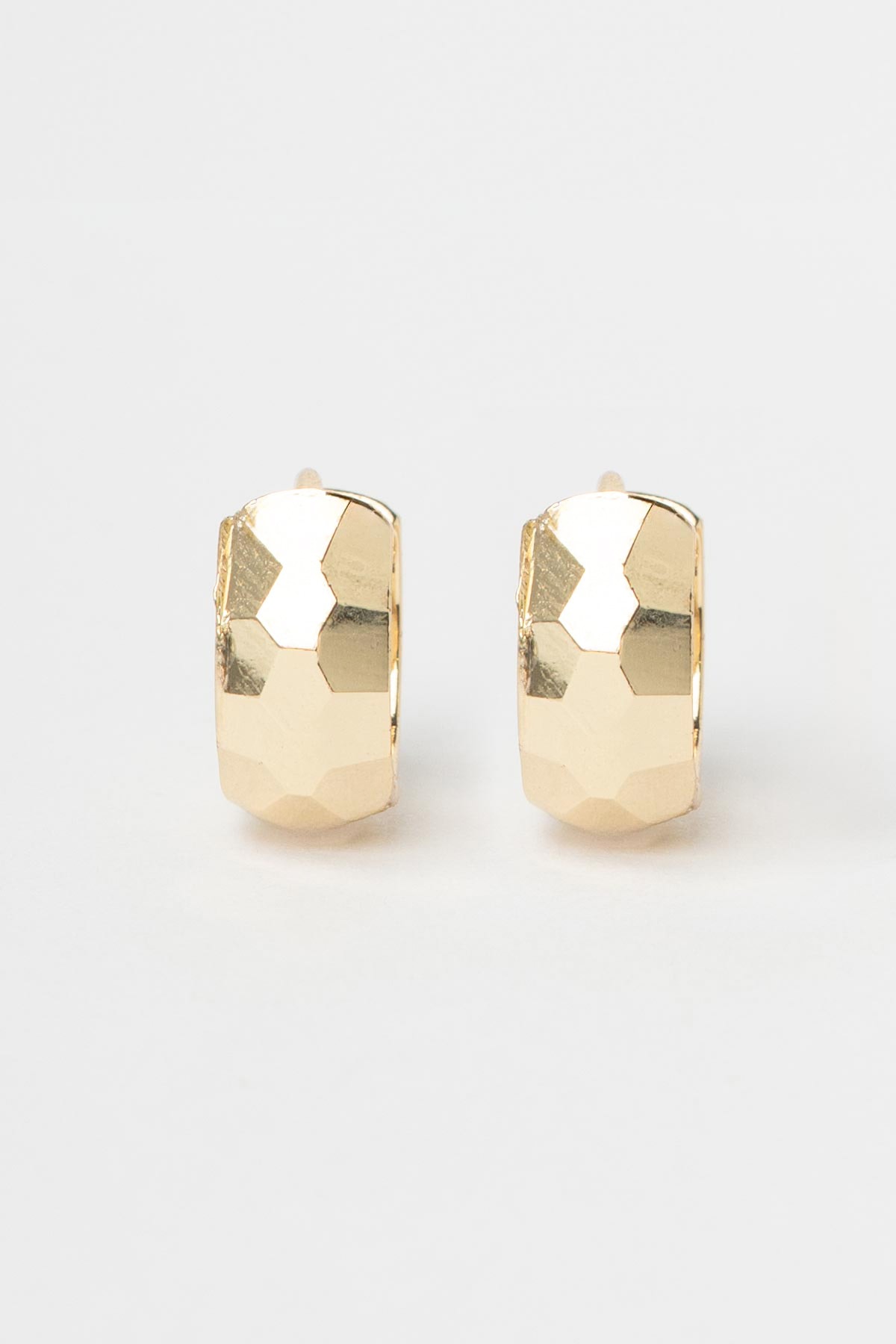 Gold 14K Petek Desen Dolgulu Halka Luxury Küpe AKE9349