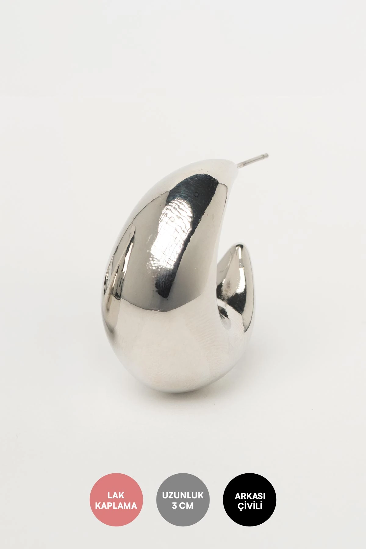 Gold Dolgulu Büyük Damla Tasarım Stefany Küpe AKE9650