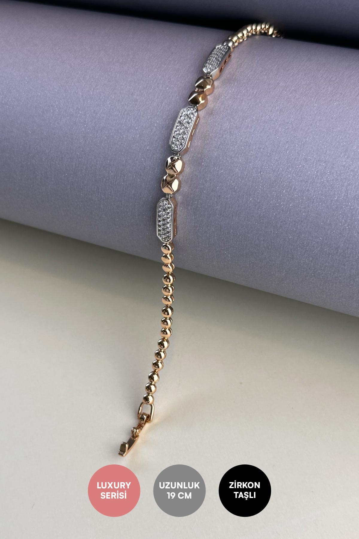 Gold Minimal Topçuklar Ve Zirkon Minimal Künyeler Tasarım Luxury Bileklik ABL7199
