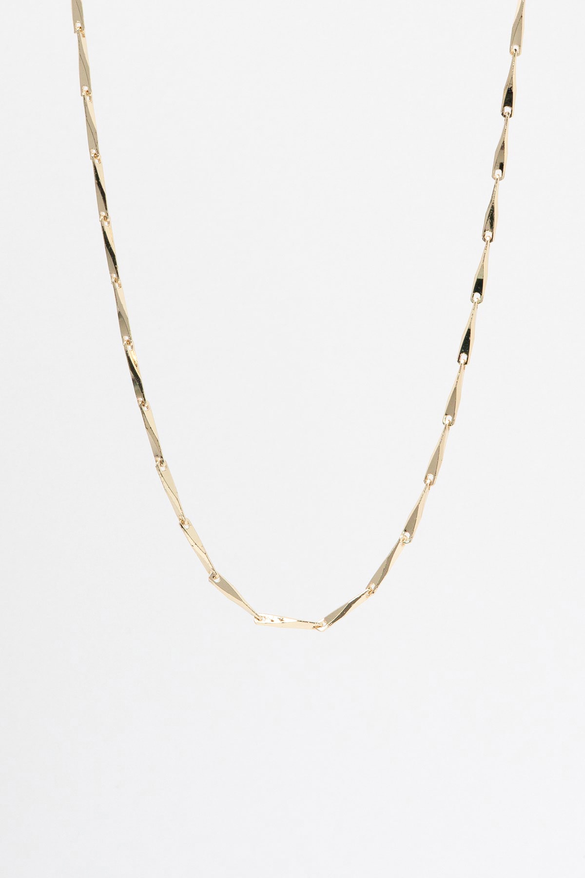 Gold 14K Prizma Tasarım Zincir Luxury Kolye AKL4259