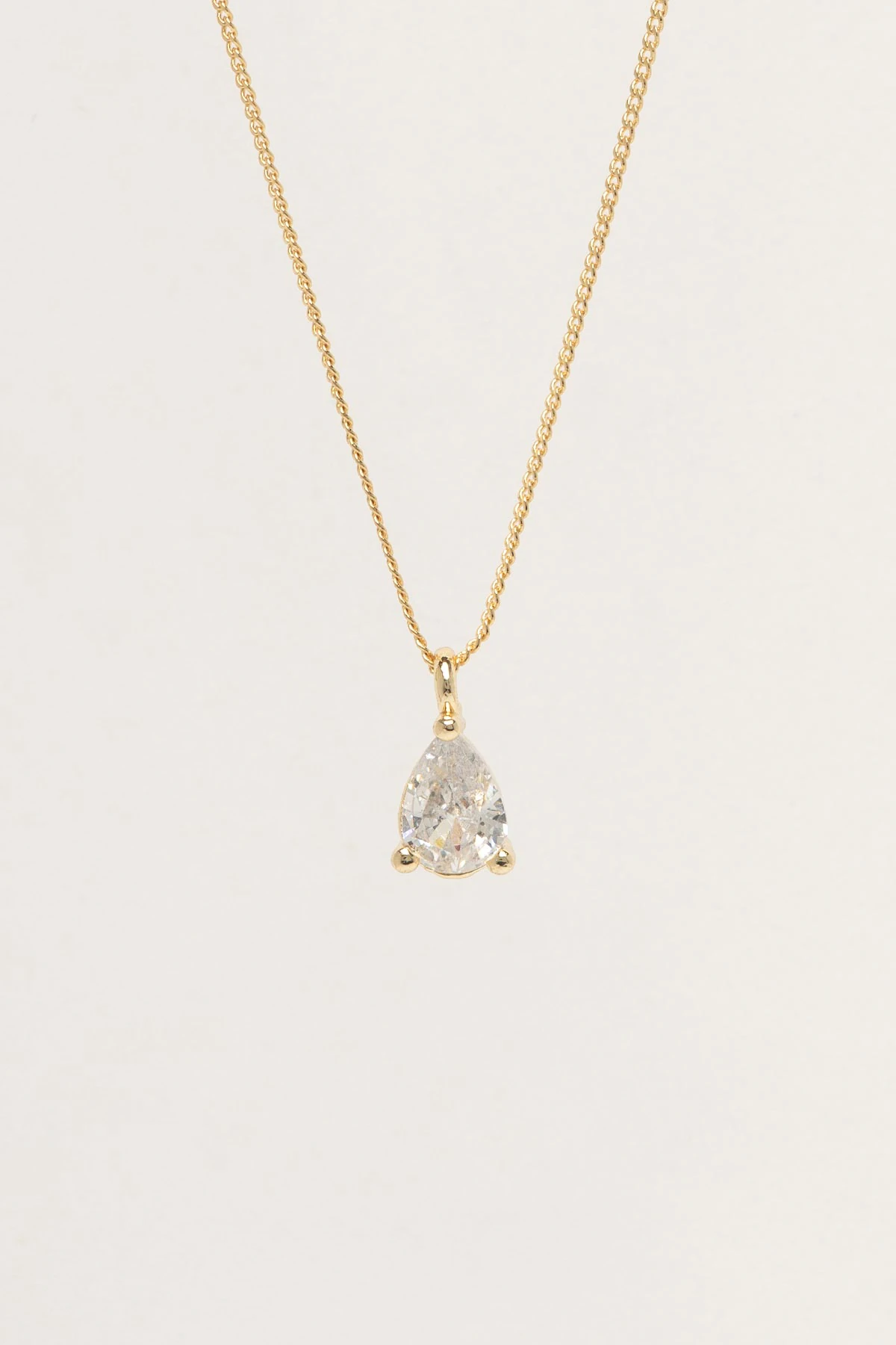 Gold Minimal Kristal Taş Damla Tasarım Luxury Kolye AKL4396