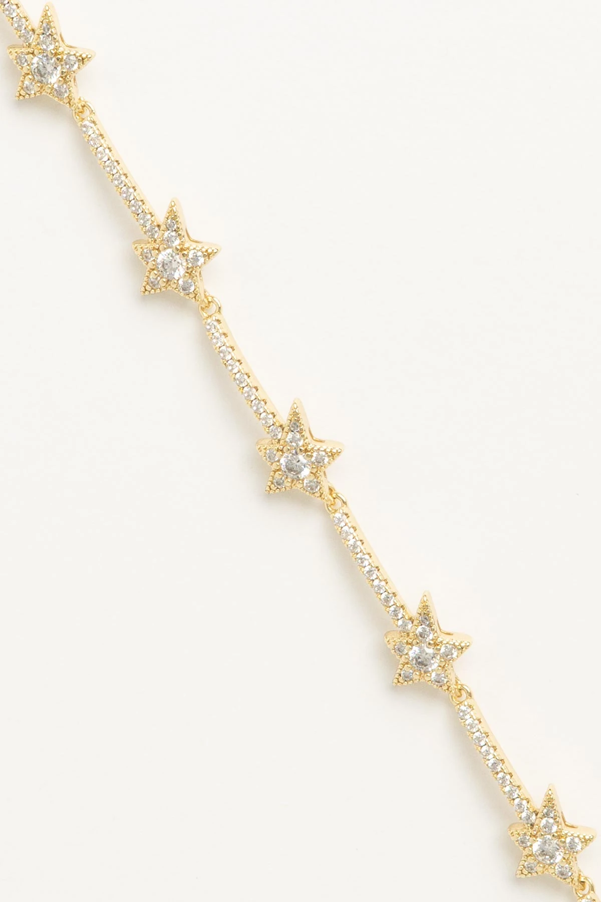 Gold 14K Zirkon Detay Yıldızlar Sıralı Luxury Bileklik ABL7607