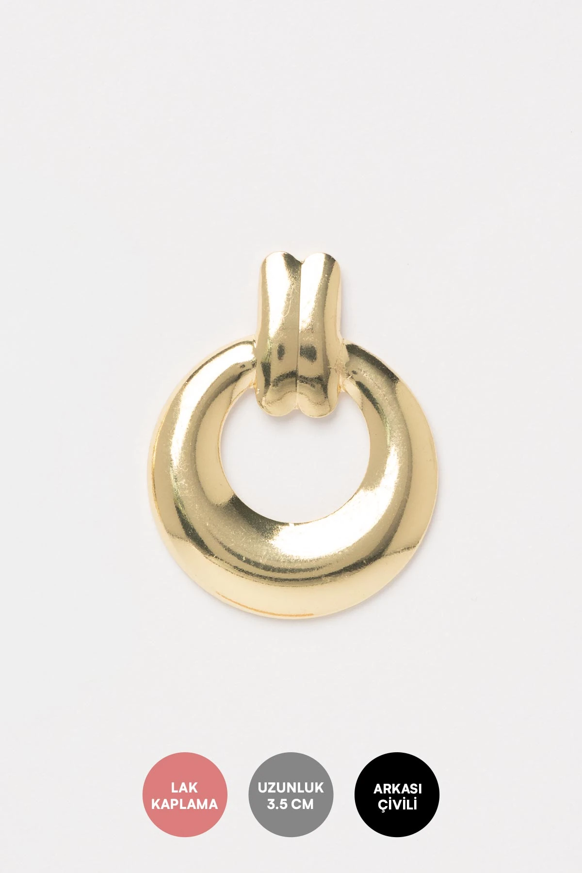 Gold Dolgun Daire Stefany Küpe AKE9675