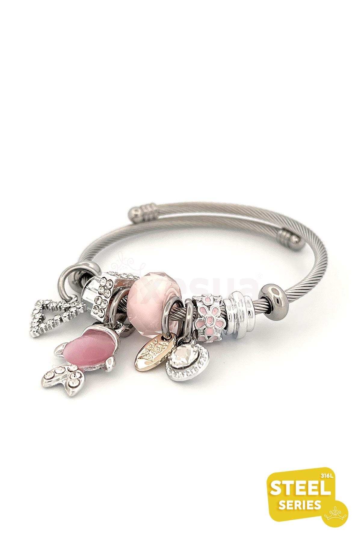 Pink Fish Charm Sallantılı Bileklik ABL1820