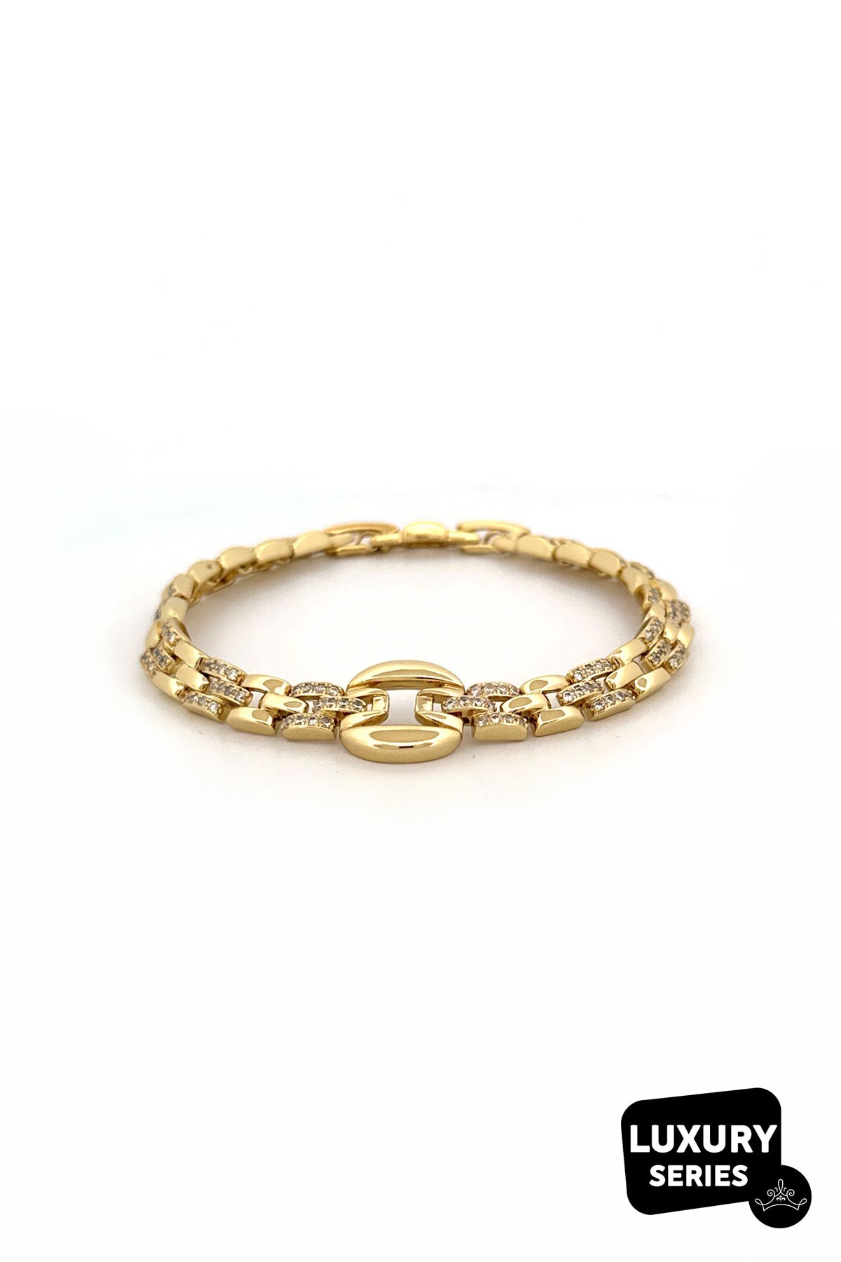Gold Ether Detay Zirkon Zincir Tasarım Luxury Bileklik ABL7033
