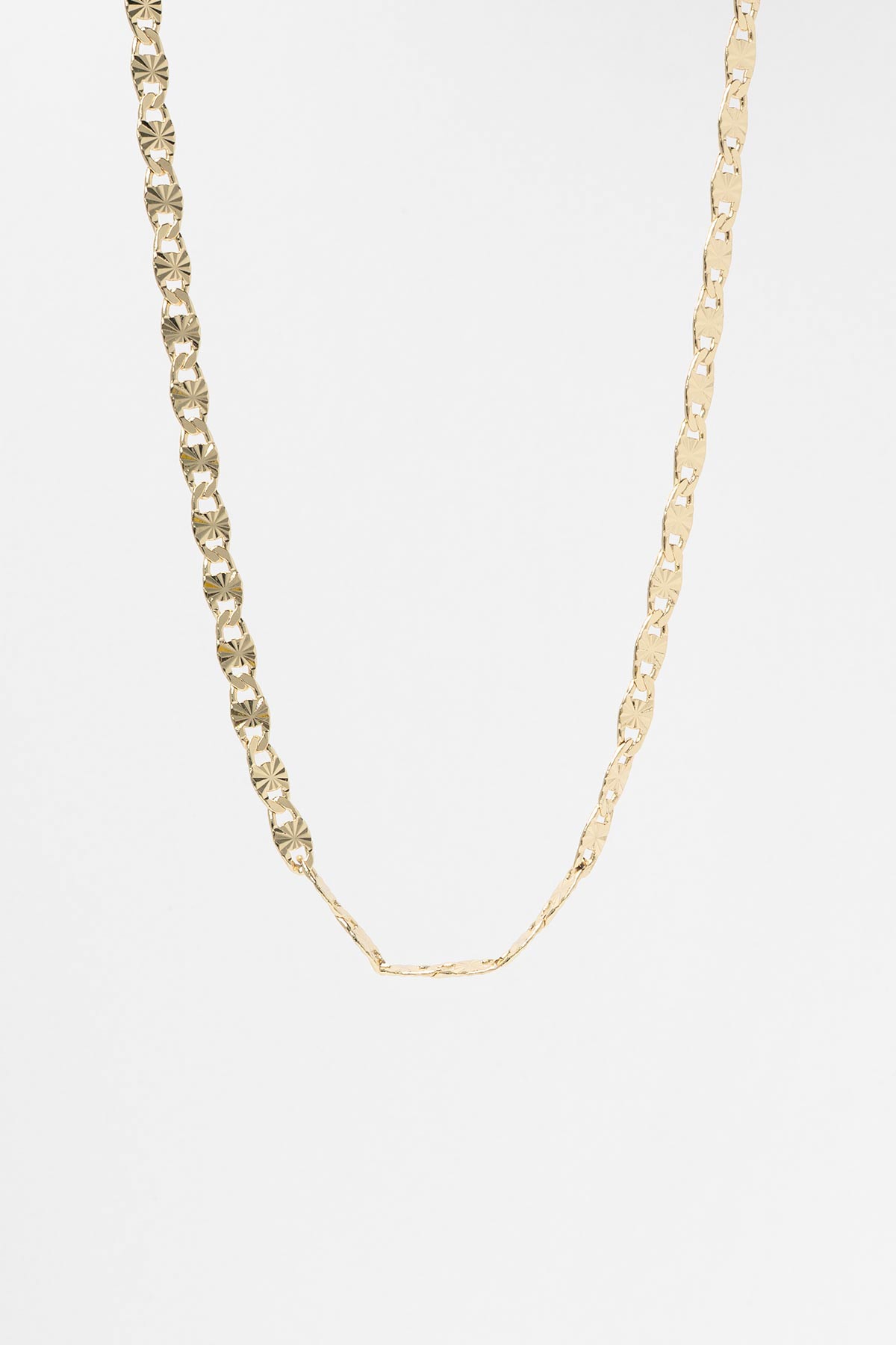 Gold 14K Desenli Pul Zincir Luxury Kolye AKL4247