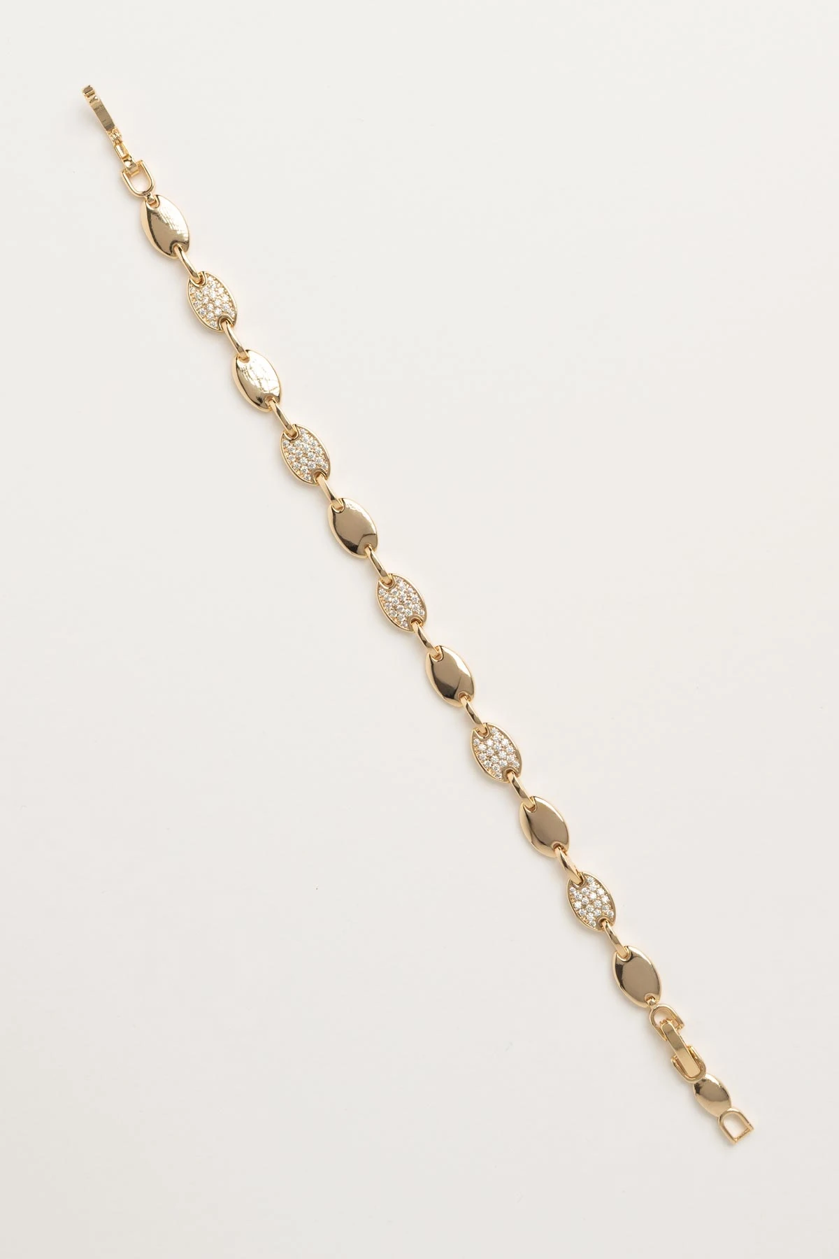 Gold Zirkon Detay Ve Boş Elips Tasarım Luxury Bileklik ABL7630