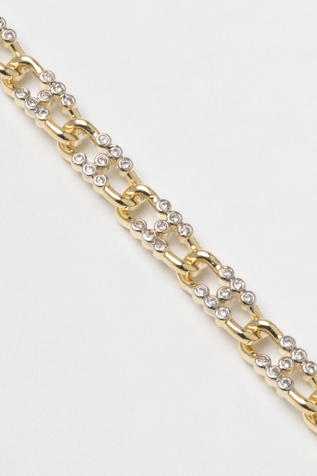 Gold 14K Tektaş Detay Zincir Tasarım Luxury Bileklik ABL7347