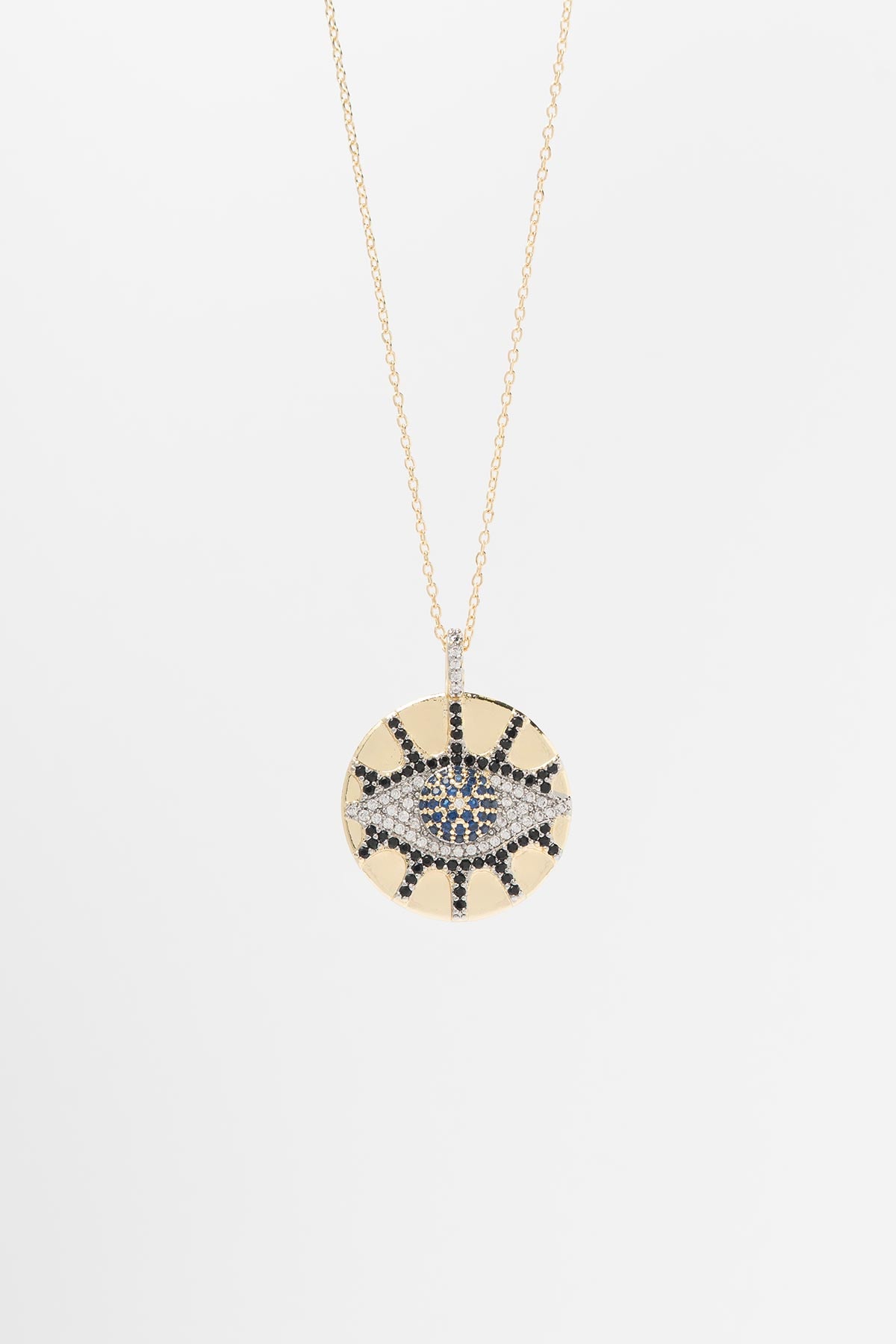 Gold Eternal Sun Eye Luxury Kolye AKL4284