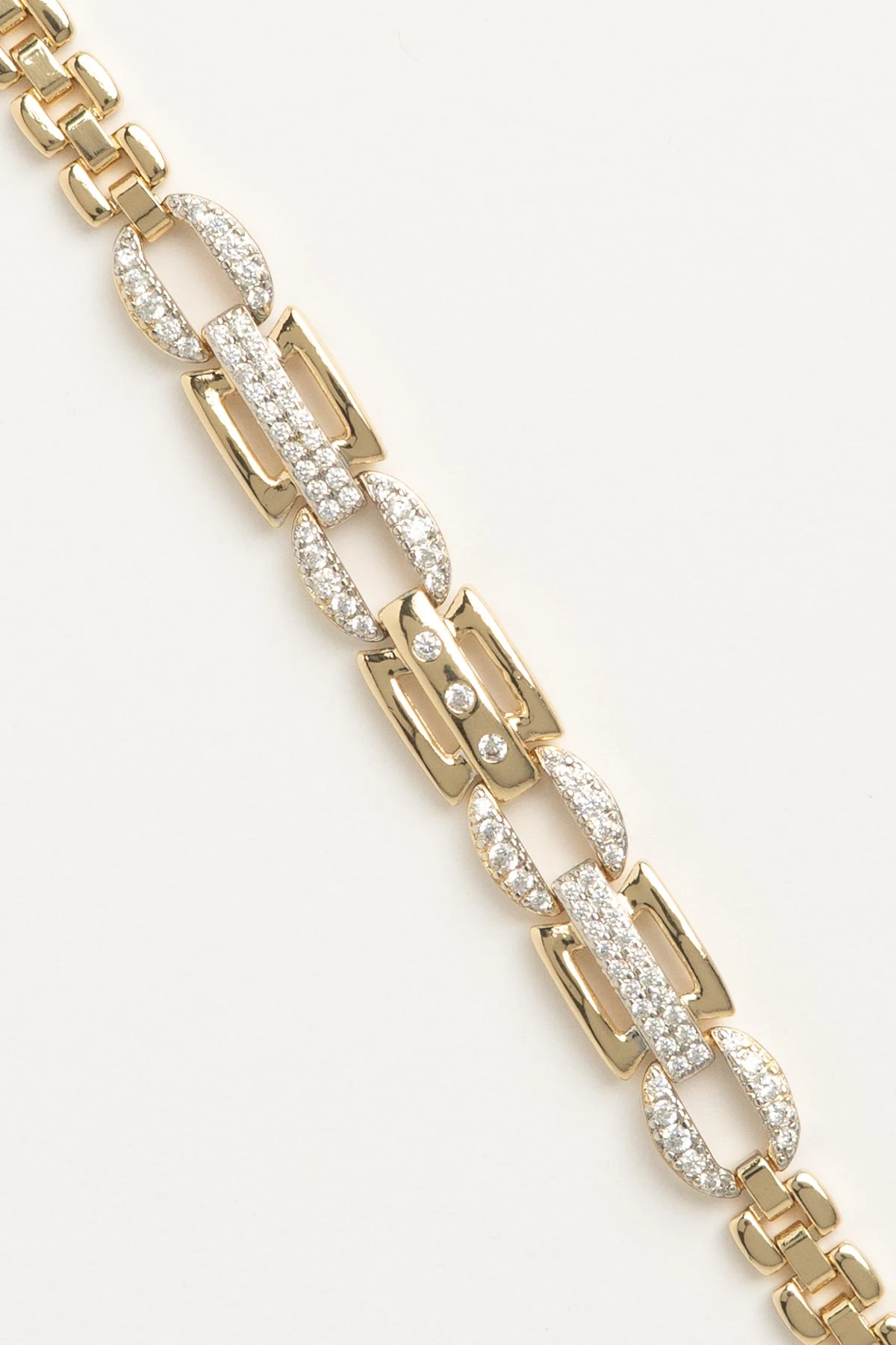 Gold Kordon Tasarım Zirkon Detay Luxury Bileklik ABL7637