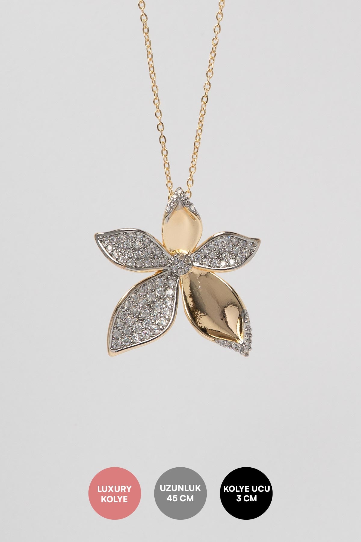 Gold Celestial Orchid Luxury Kolye AKL4292