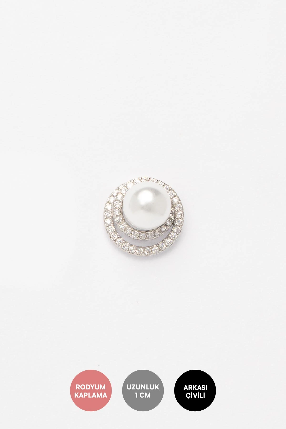 Silver Zirkon Kaplı Spiraller Ve İnci Detay Glory Küpe AKE9495