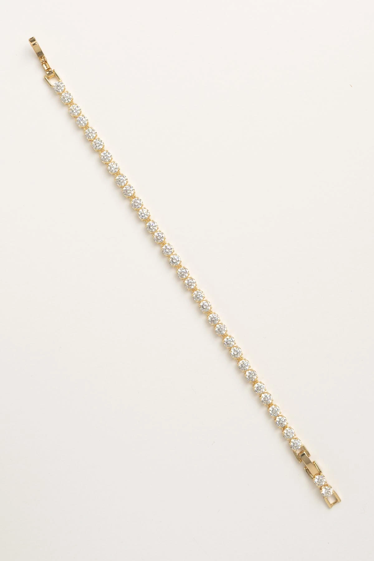 Gold Büyük Taş Sıralı Suyolu Luxury Bileklik ABL7634