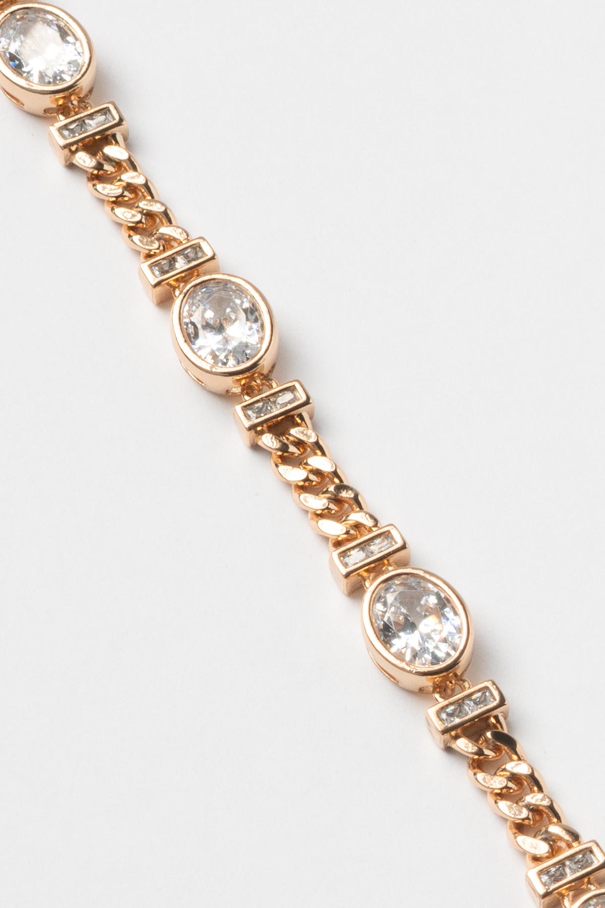 Gold Oval Kristal Taşlı Luxury Bileklik ABL6714
